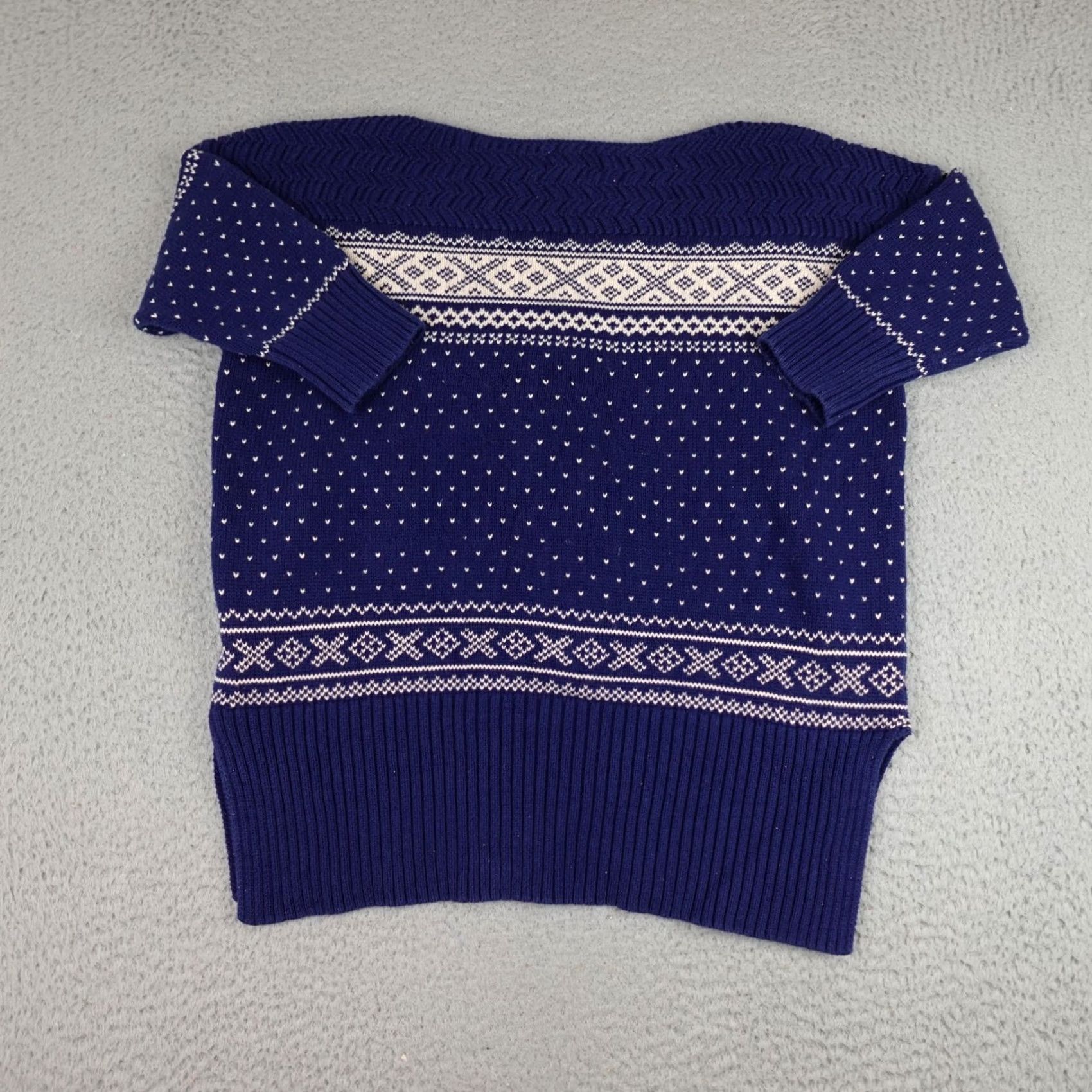 Ralph Lauren Denim & Supply Ralph Lauren Sweater Dress Womens L Blue Fair Isle 3/4 Sleeve Pullover Knit Crew Neck Size L / US 10 / IT 46 - 3 Thumbnail