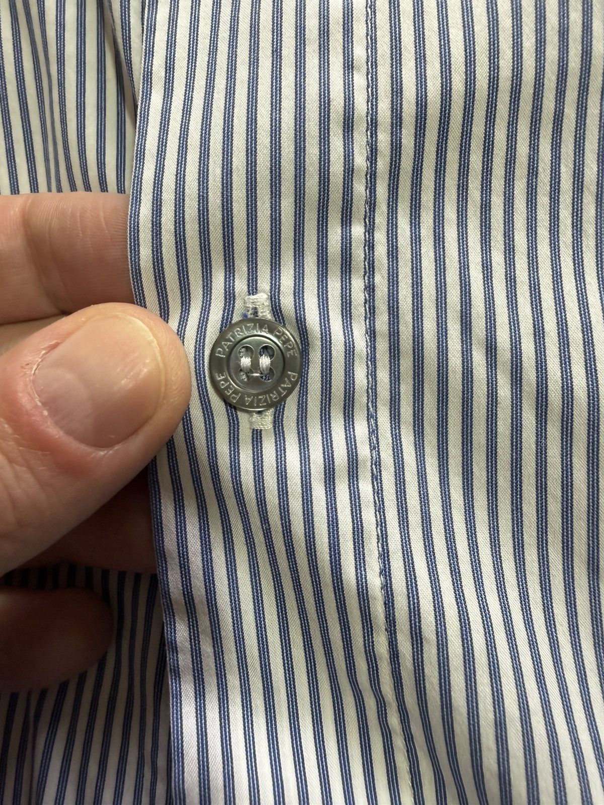 Patrizia Pepe Patrizia Pepe Blue and white Stripped Shirt Size US L / EU 52-54 / 3 - 6 Thumbnail