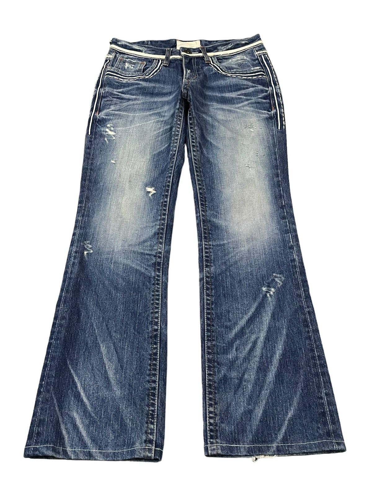 Vtg Y2K Japanese Strong Distinctive Stitch Style Flare Jeans