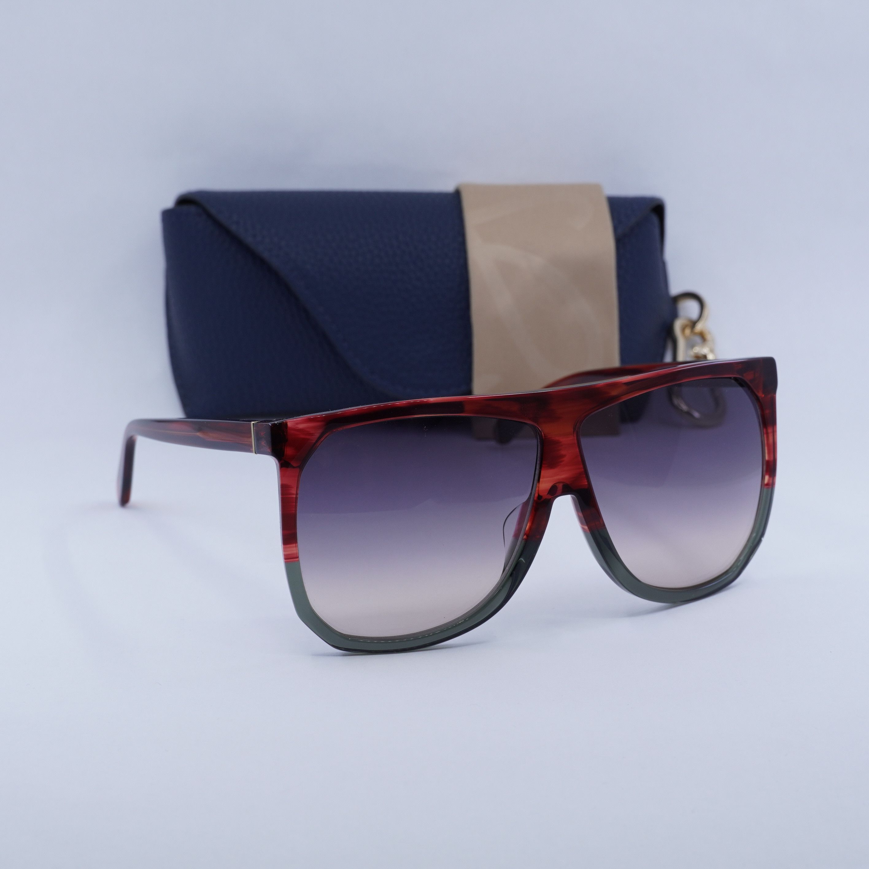 Loewe Loewe LW40001F 68B Filipa Sunglasses Red/Grey Square Frame Size ONE SIZE - 4 Thumbnail
