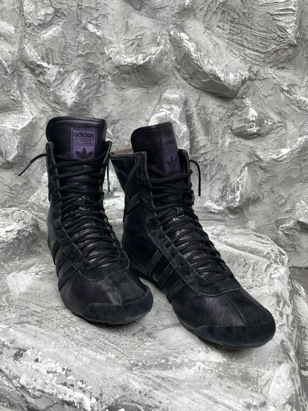 Adidas × Vintage Adidas Silver Streak Vntg Rare Moto Wrestling Box High Shoes Size US 6 / IT 36 - 3 Thumbnail