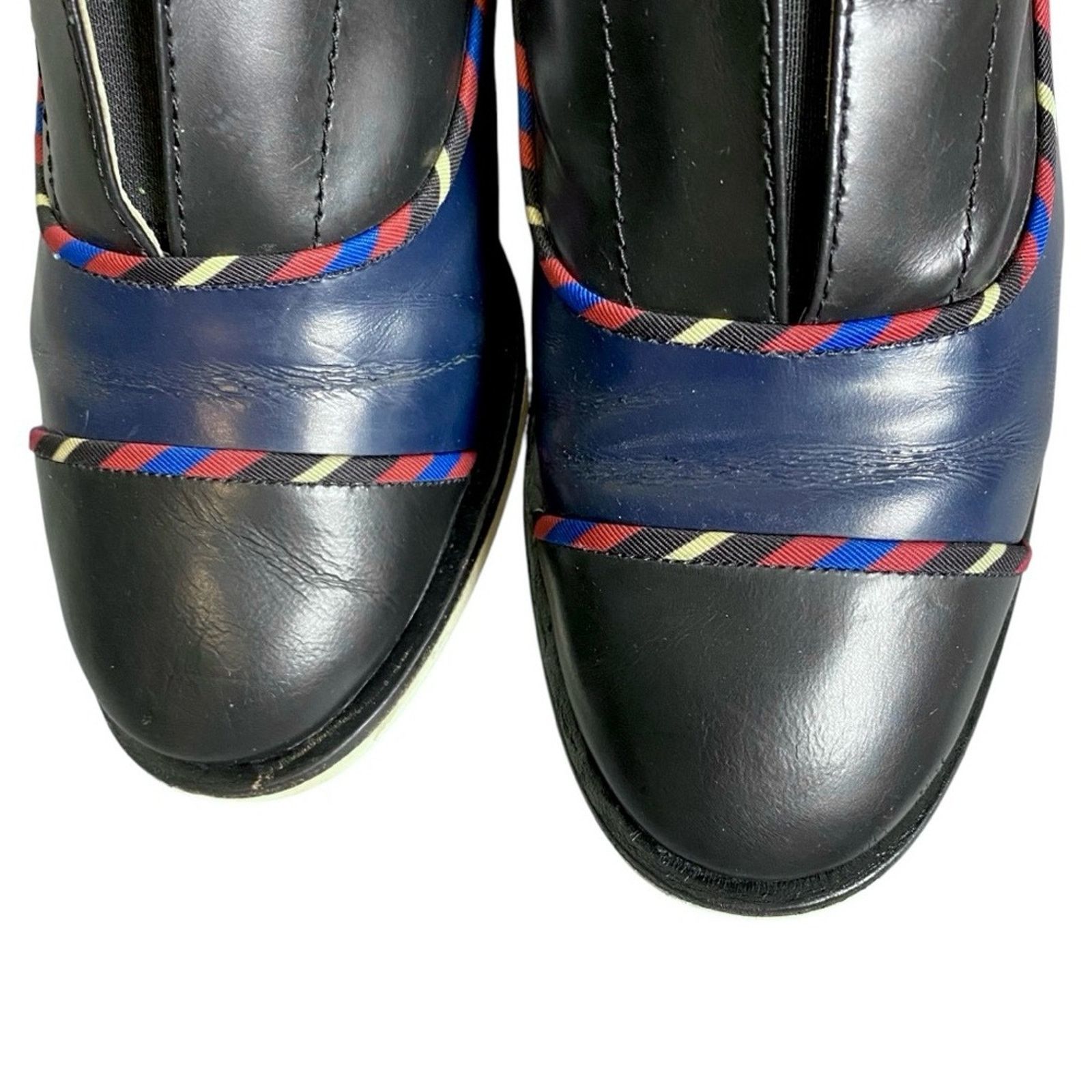Tory Burch Tory Burch Black/Navy Leather Oxford Kitten Block Heel Shoes Size US 9 / IT 39 - 9 Thumbnail