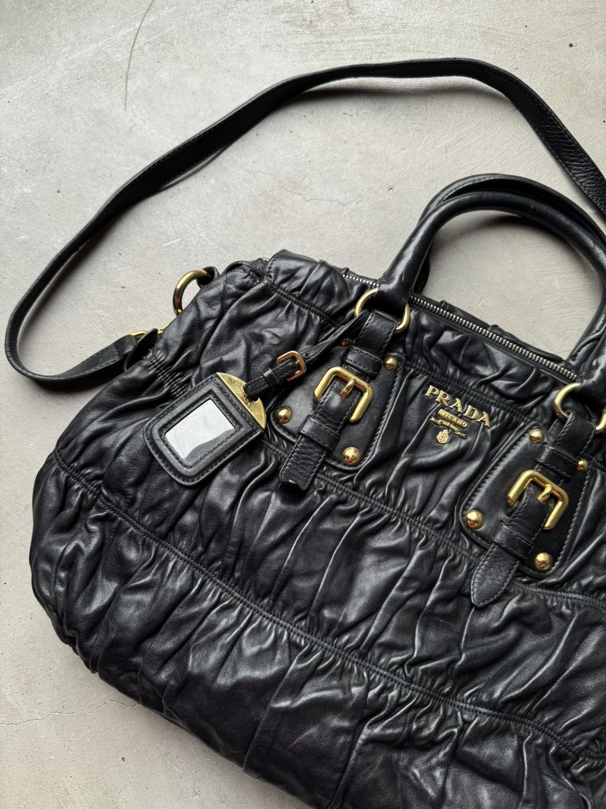 Prada Prada Black Nappa Gaufre Satchel Size ONE SIZE - 7 Thumbnail
