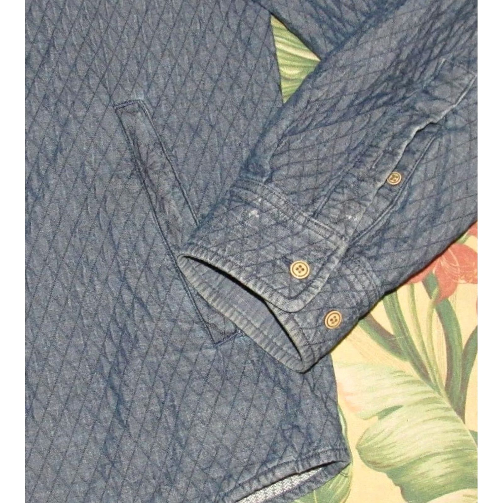 johnnie-O JOHNNIE O Indigo Blue Cotton Quilted Shacket Shirt Jacket L Mens XS? Size US L / EU 52-54 / 3 - 3 Thumbnail