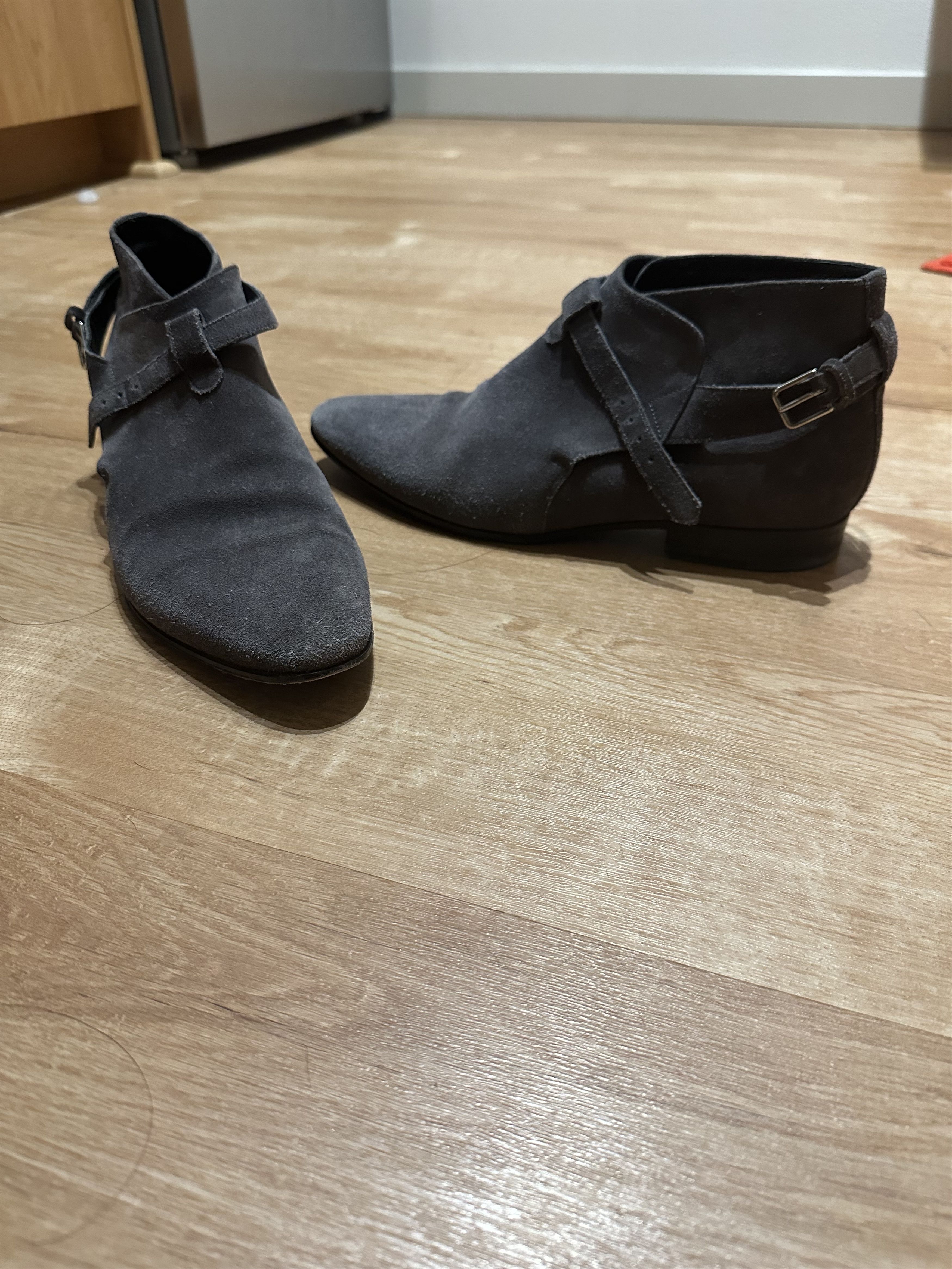 image of Saint Laurent Paris Grey London Boots, Men's (Size 8)