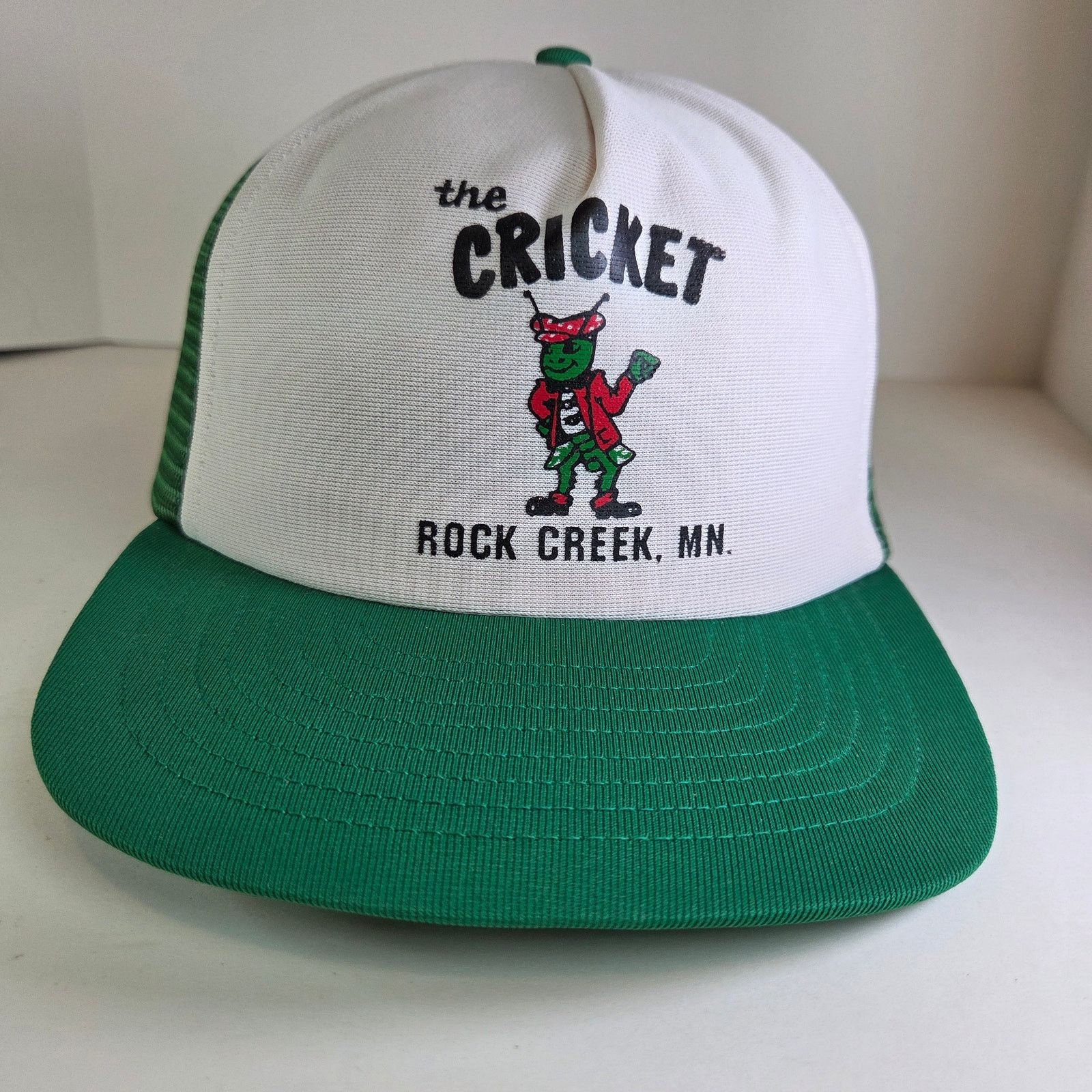 Other Vintage The Cricket Trucker Hat Rock Creek MN Green White Size ONE SIZE - 1 Thumbnail