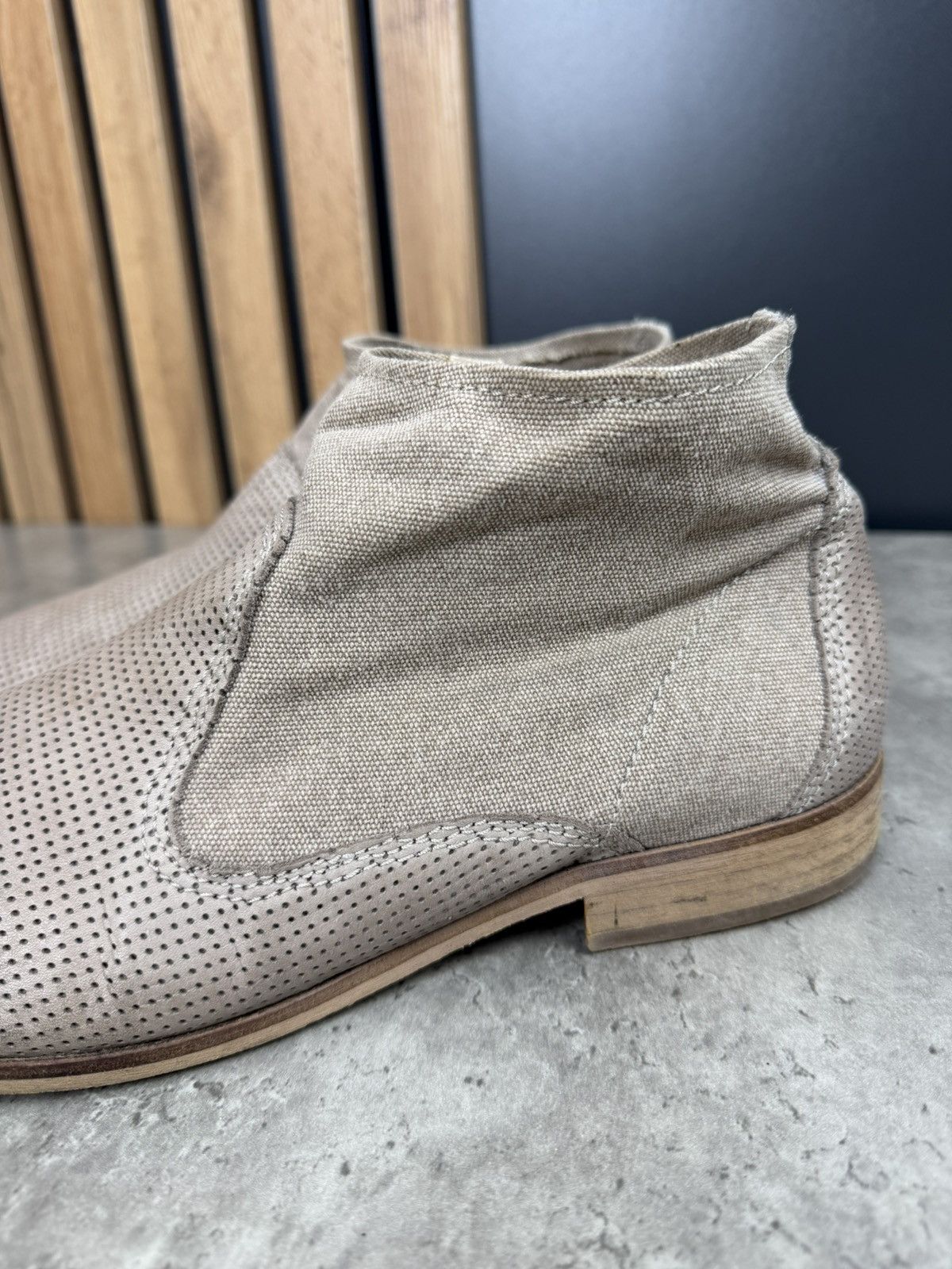 Diesel Diesel Perforated Leather Canvas Ankle Boots Size 44 Size US 10 / EU 43 - 2 Thumbnail