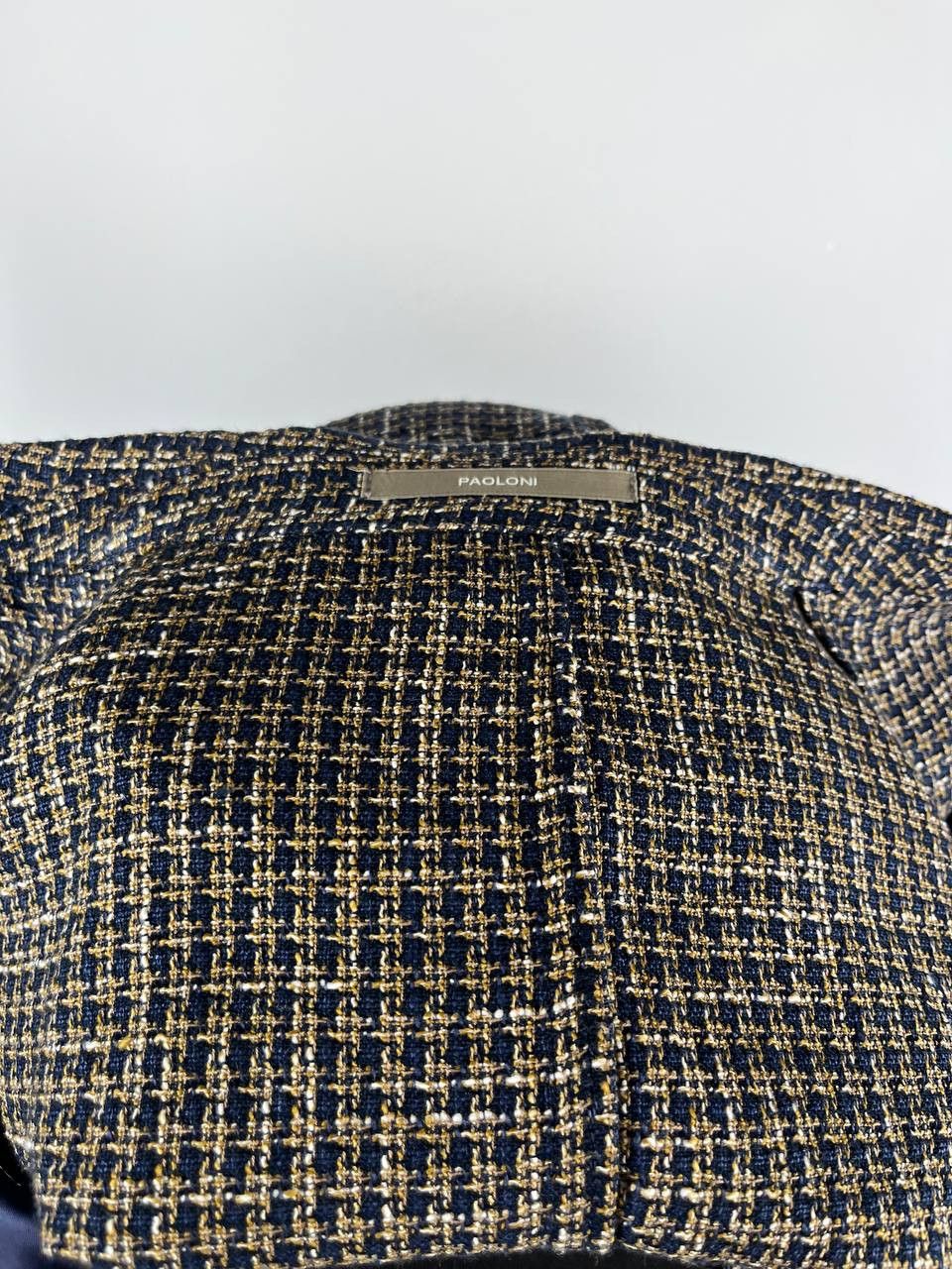 Paoloni Paoloni Italy Men's Cotton Linen Houndstooth Blazer Size 54 Size US XL / EU 56 / 4 - 7 Thumbnail
