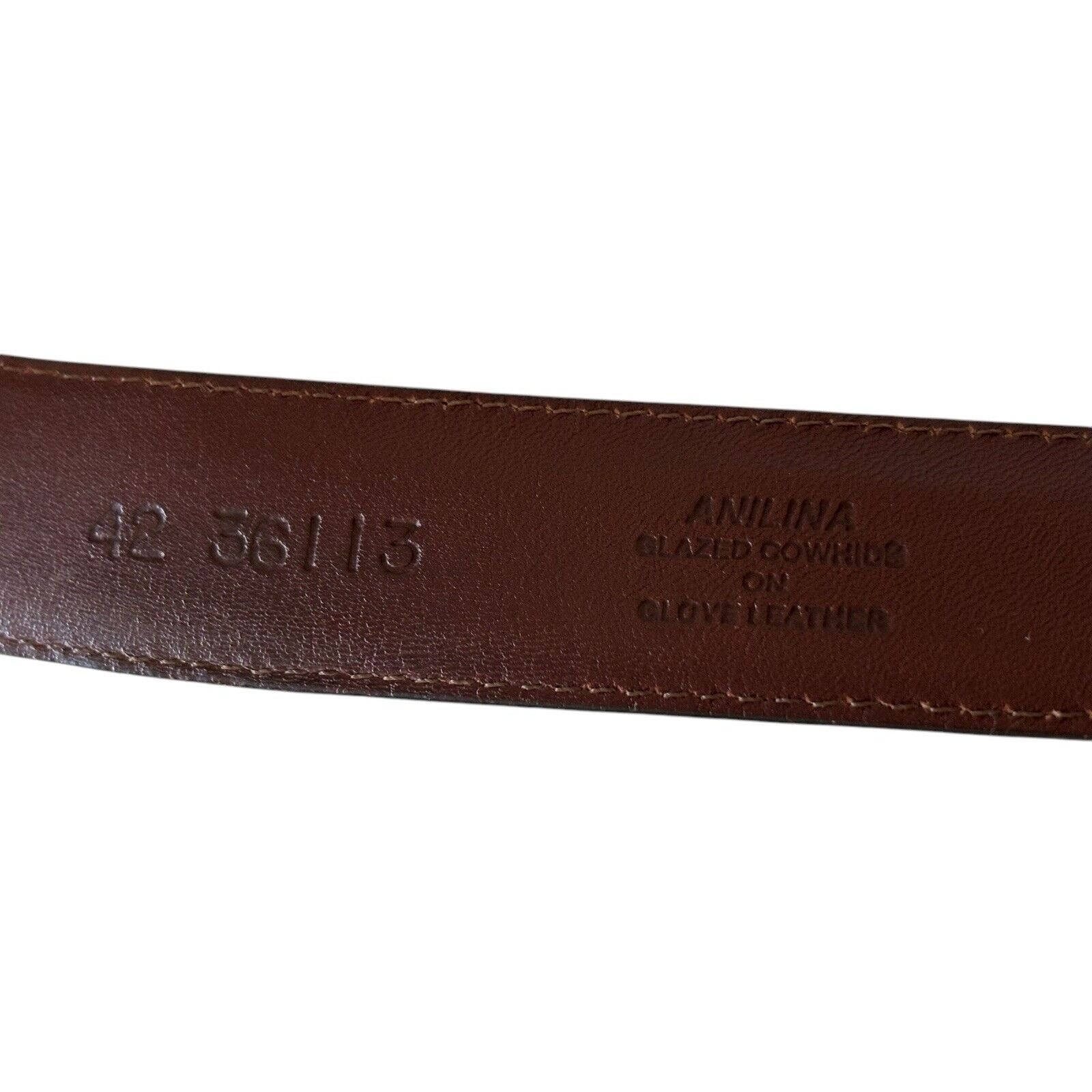 Brighton BRIGHTON 36113 ANILINA Brown men's leather belt Men’s sz 42 Size 42 - 4 Thumbnail