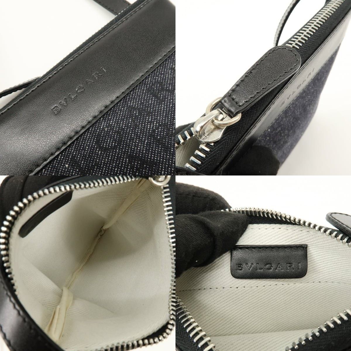 Bvlgari Bvlgari Logo Mania Denim Leather Crossbody Bag Black Size ONE SIZE - 7 Thumbnail