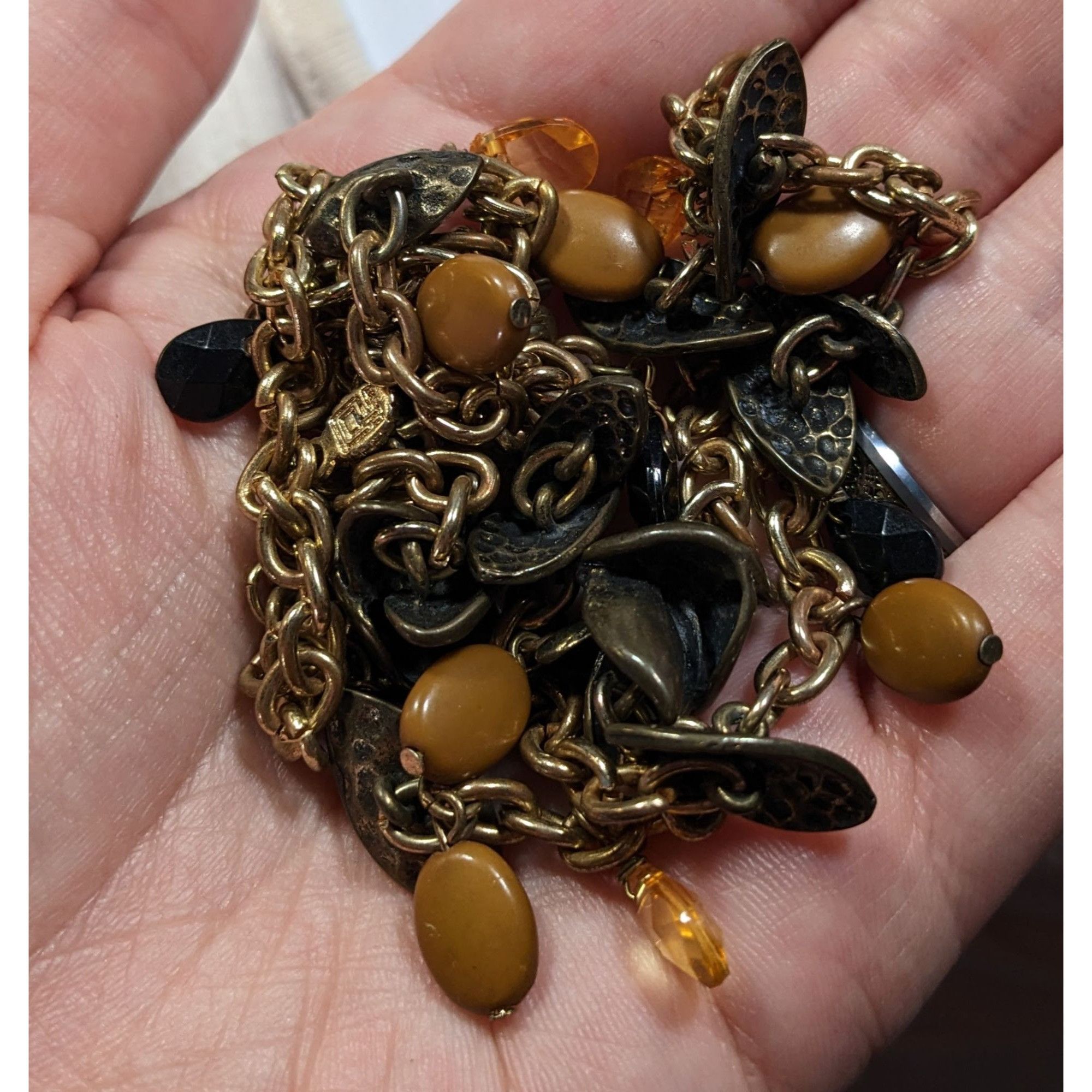 Other Bohemian Brown Black And Gold Tone Charm Necklace Size ONE SIZE - 3 Thumbnail