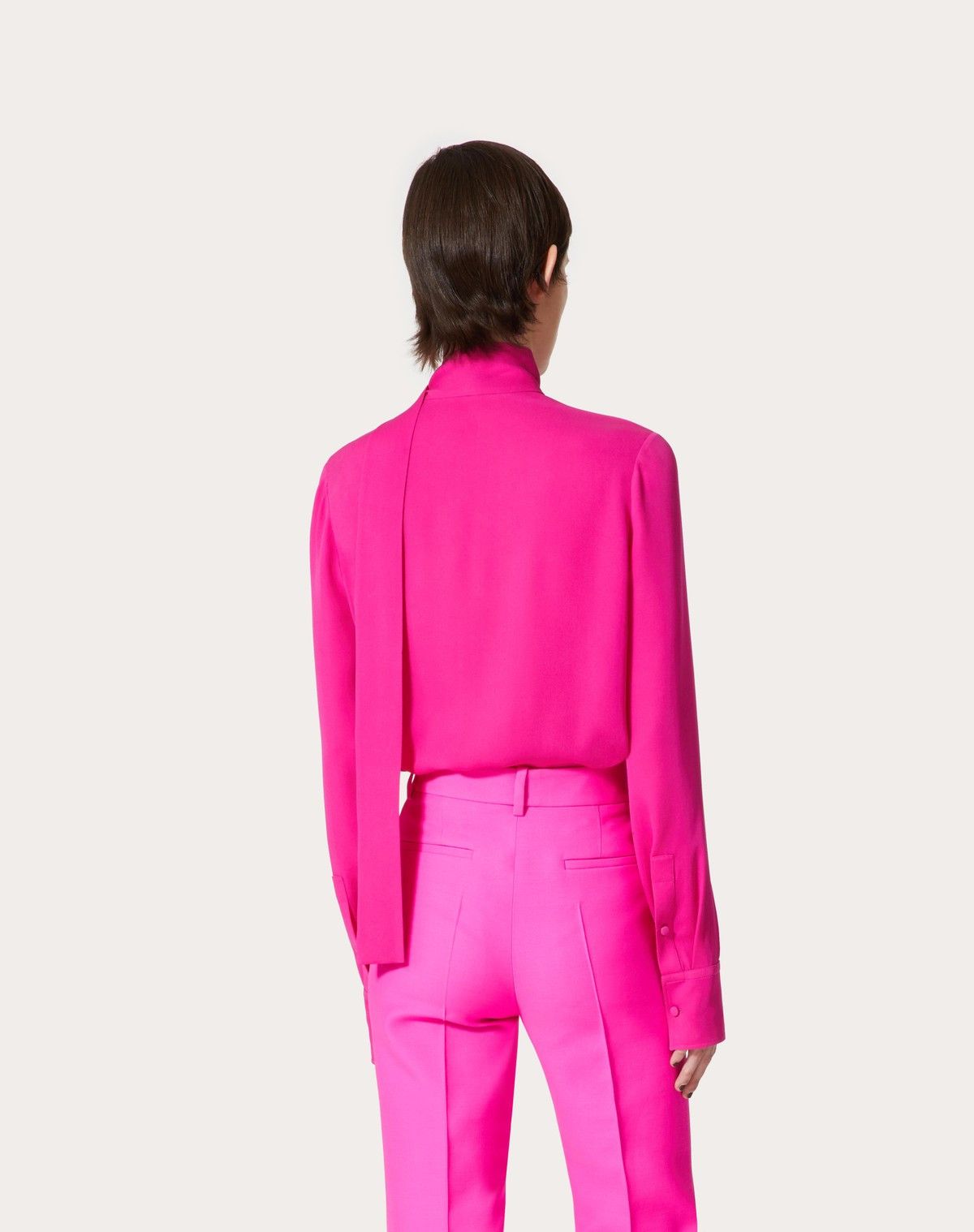 Valentino o1s1wg110525 Georgette Blouse in Pink Size XS / US 0-2 / IT 36-38 - 5 Thumbnail