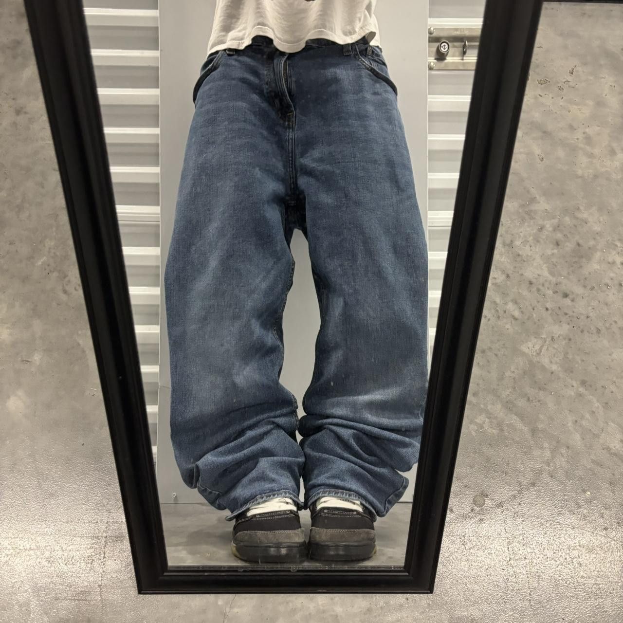 Japanese Brand × Vintage Crazy Vintage Y2K/2000s Grunge Medium Wash Loose Fit Baggy Denim Jeans! Size US 38 / EU 54 - 1 Thumbnail