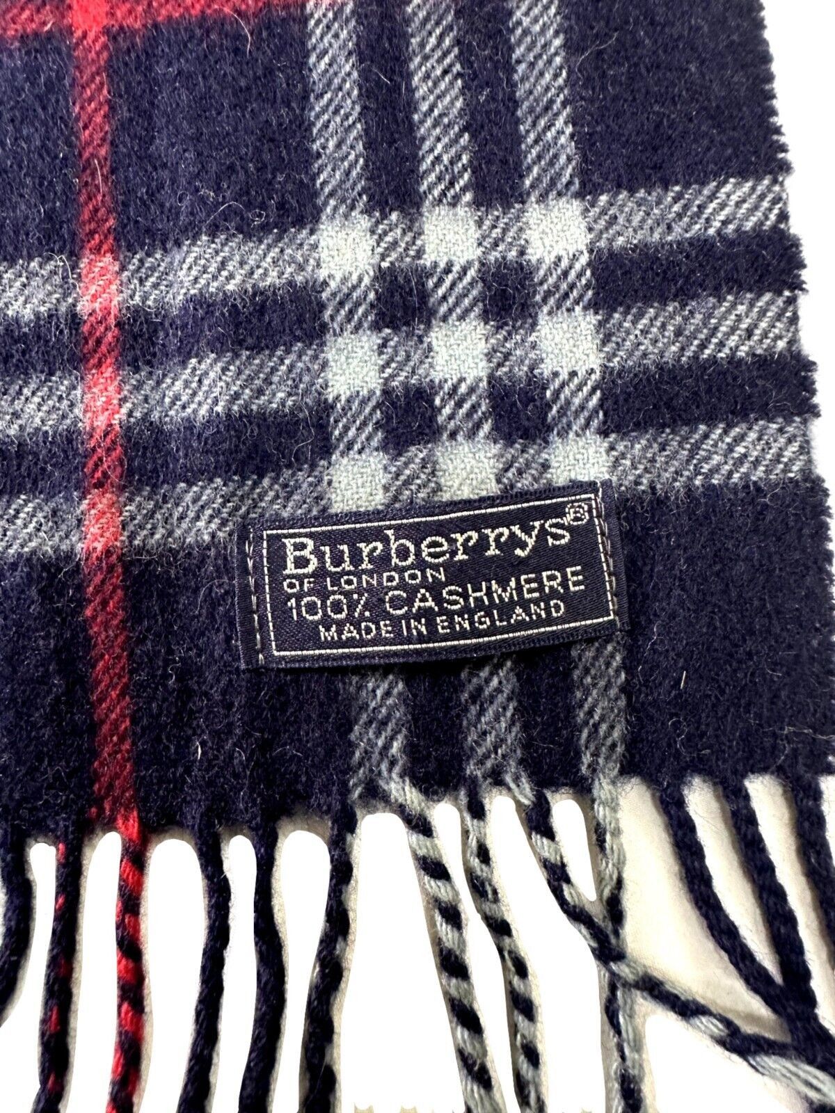 Burberry Burberrys Authentic Unisex Scarf Navy Blue 100% Cashmere Size ONE SIZE - 3 Thumbnail