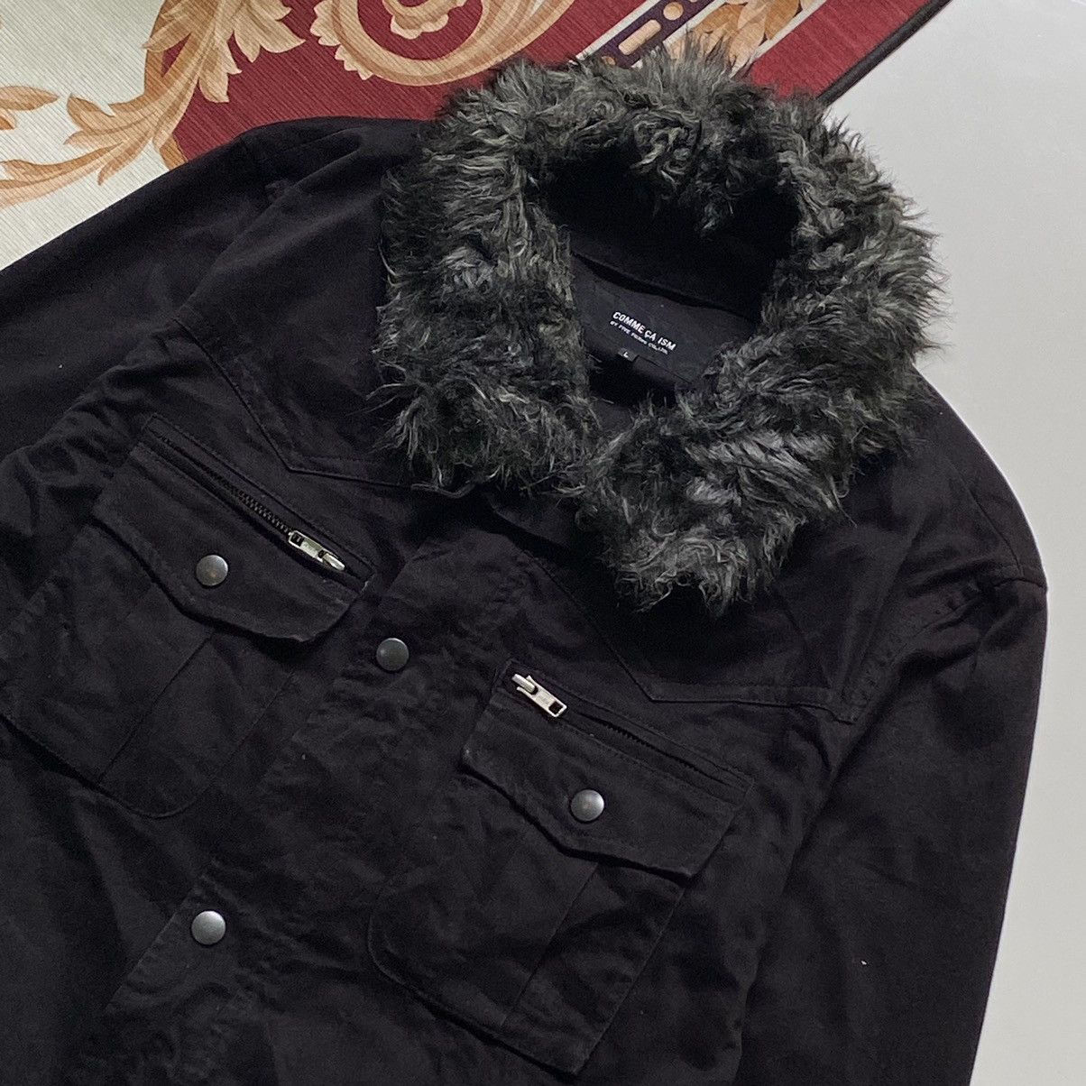 Japanese Brand RARE ❤️‍🔥 Comme Ca Ism fur collar Jacket Size US L / EU 52-54 / 3 - 3 Thumbnail