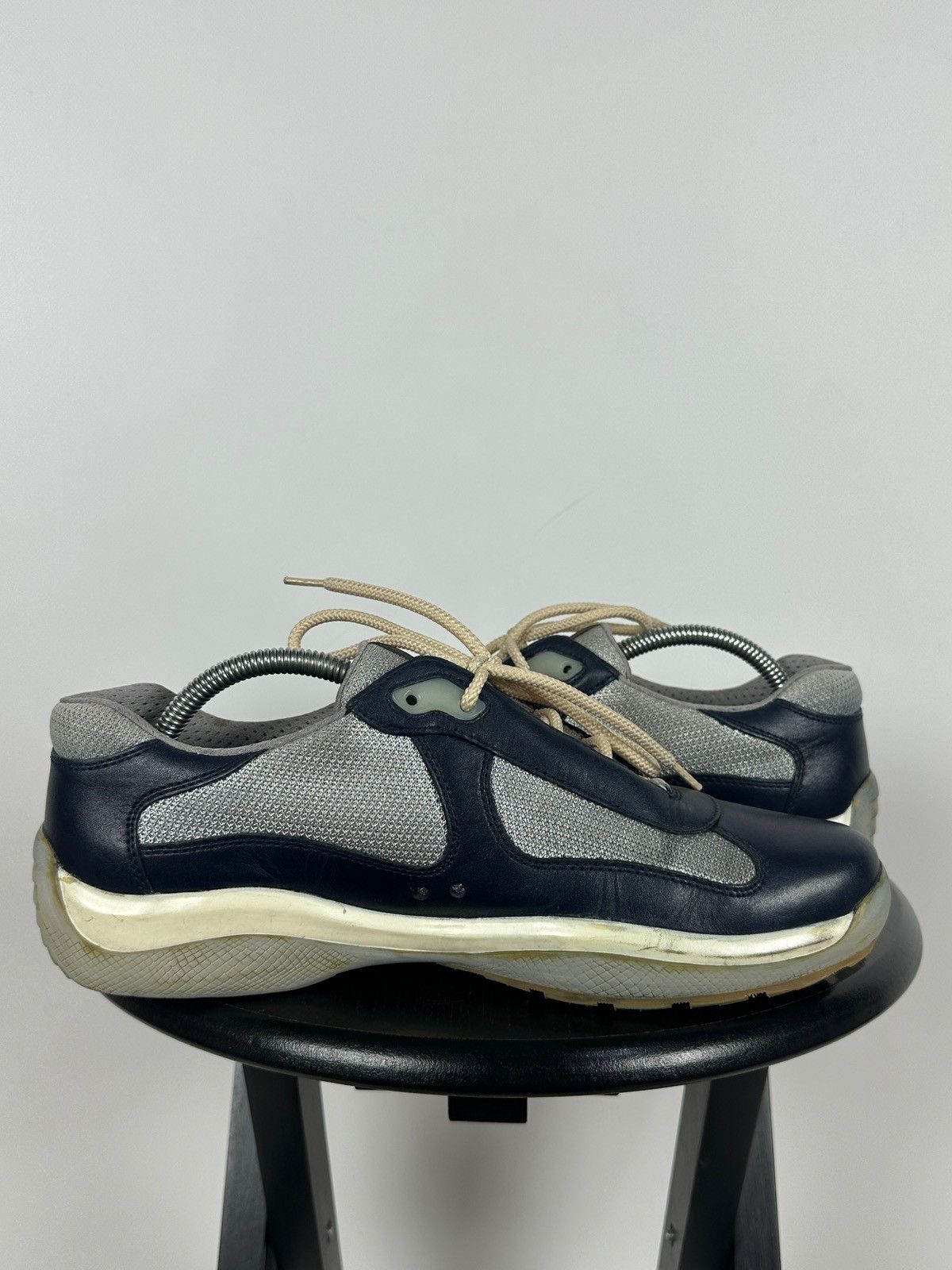 Prada Prada America’s Cup Navy Blue Leather Sneakers Size US 7.5 / EU 40-41 - 9 Thumbnail