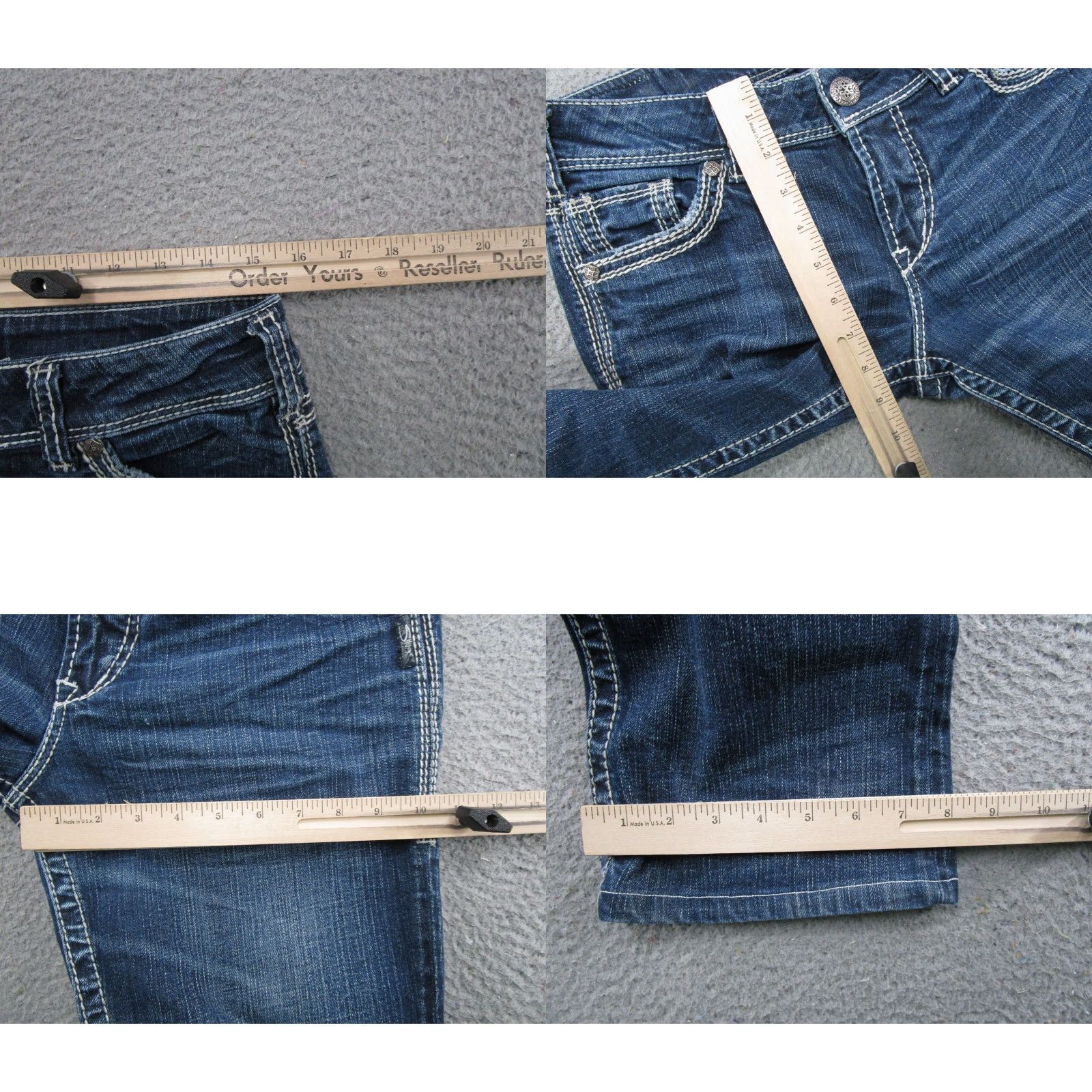 Silver Jeans Co. VINTAGE Sulver Jeans Co Suki Selvedge Denim Jeans Womens Tag Size 29x33 Boot READ Size 29" - 8 Thumbnail