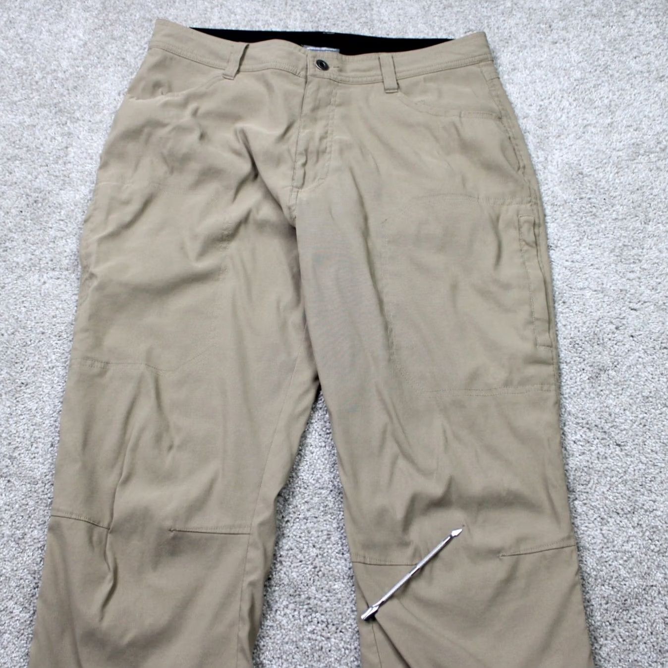 Eddie Bauer Eddie Bauer Mens Pants 34x30 Beige Fleece Lined Cargo Pocket 5-Pocket Stretch Nylon Cotton Travex Regular Straight Womens? Size US 34 / EU 50 - 6 Thumbnail
