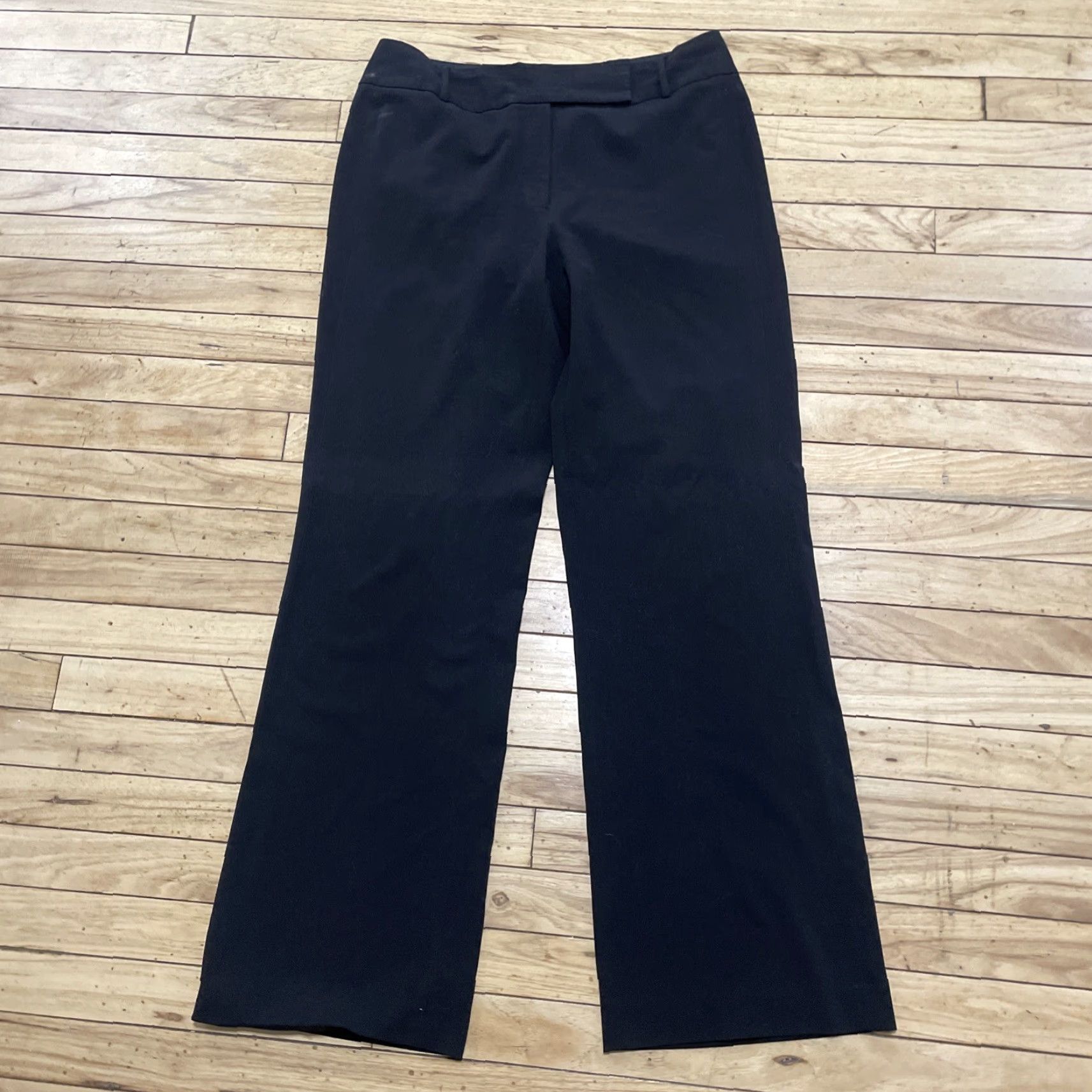 Vintage Tahari Women's Pants Black Straight Leg Wool Polyester 12 Dress Pants Office Workwear Casual Size 34" / US 12 / IT 48 - 2 Thumbnail