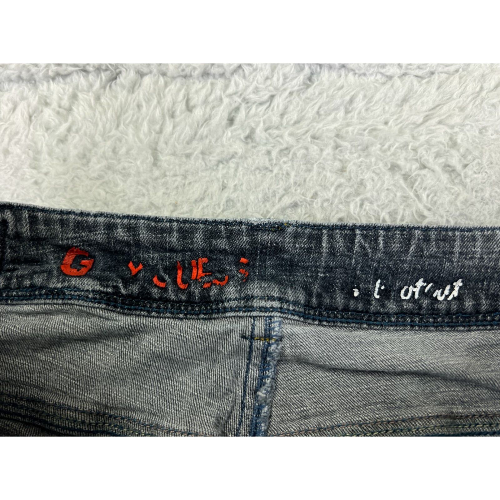 Guess G By Guess Jeans Womens Bootcut Denim Gray 29x30 Low Rise With Embellished Bling Logo Button Size 29" - 6 Thumbnail
