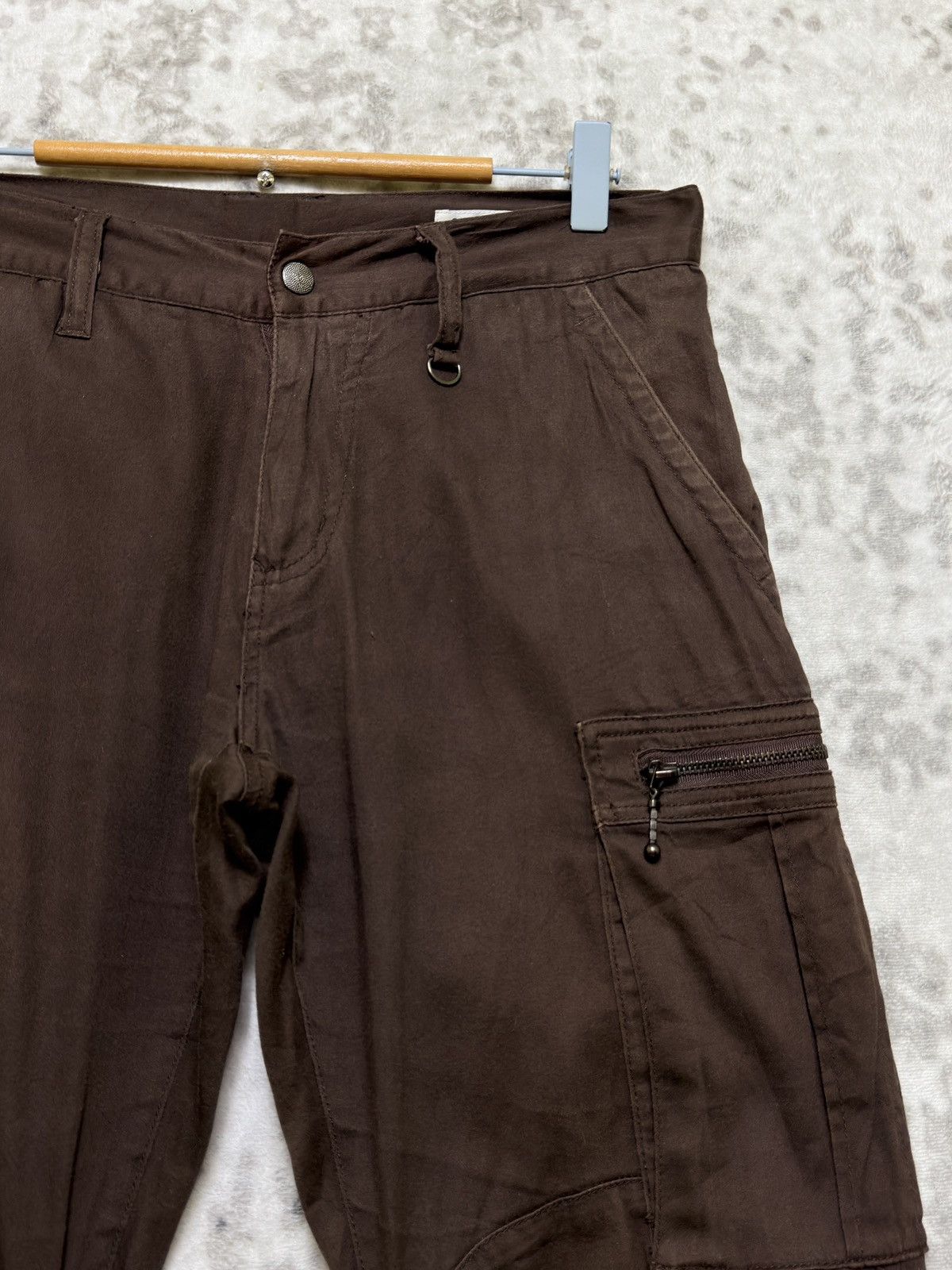 Japanese Brand Vintage Semantic Design Bondage Cargo Pants Brown Flared Y2K Size US 30 / EU 46 - 5 Thumbnail