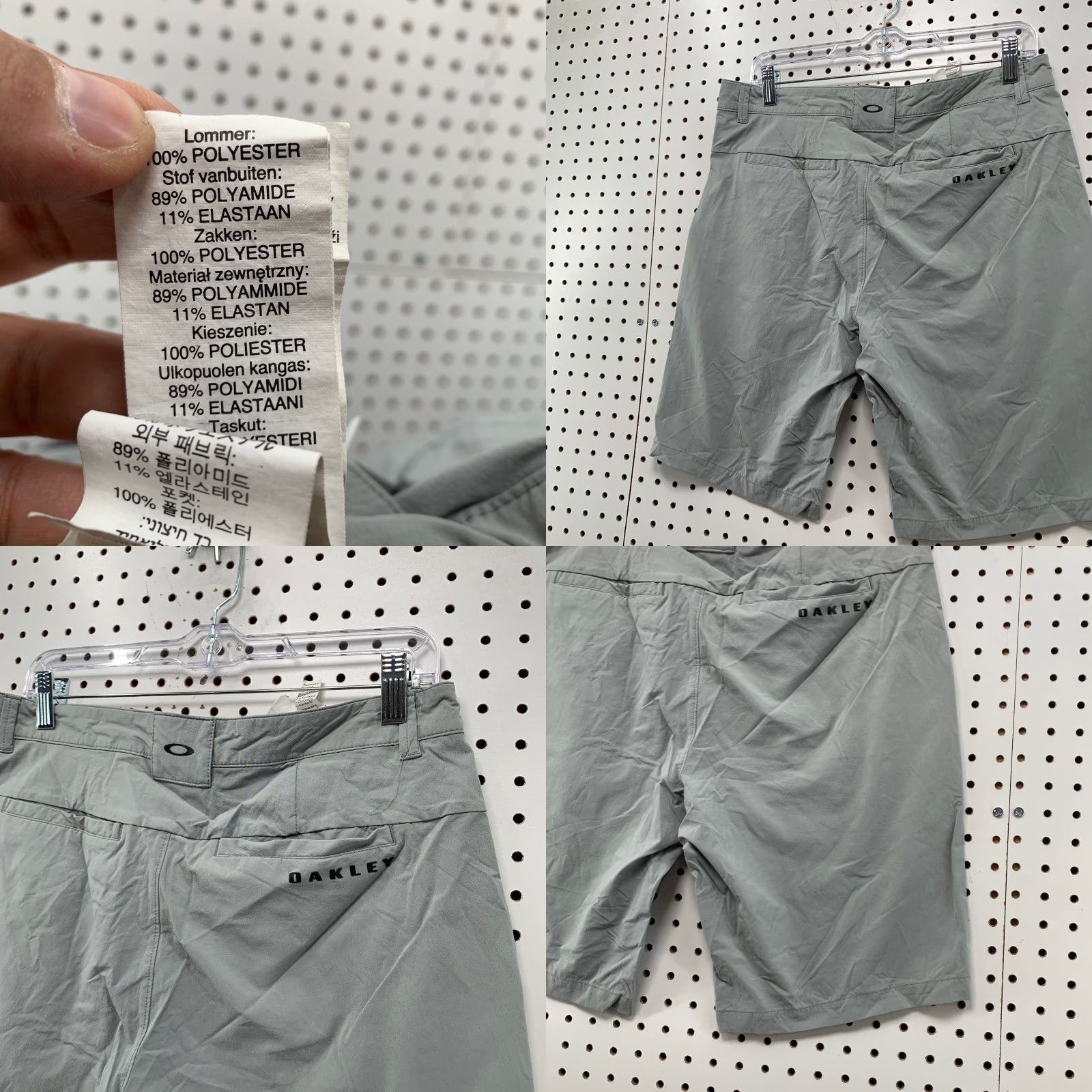 Oakley Oakley Golf Chino Shorts Mens 32x9.5 Gray Stretch Active Preppy Size US 32 / EU 48 - 8 Thumbnail