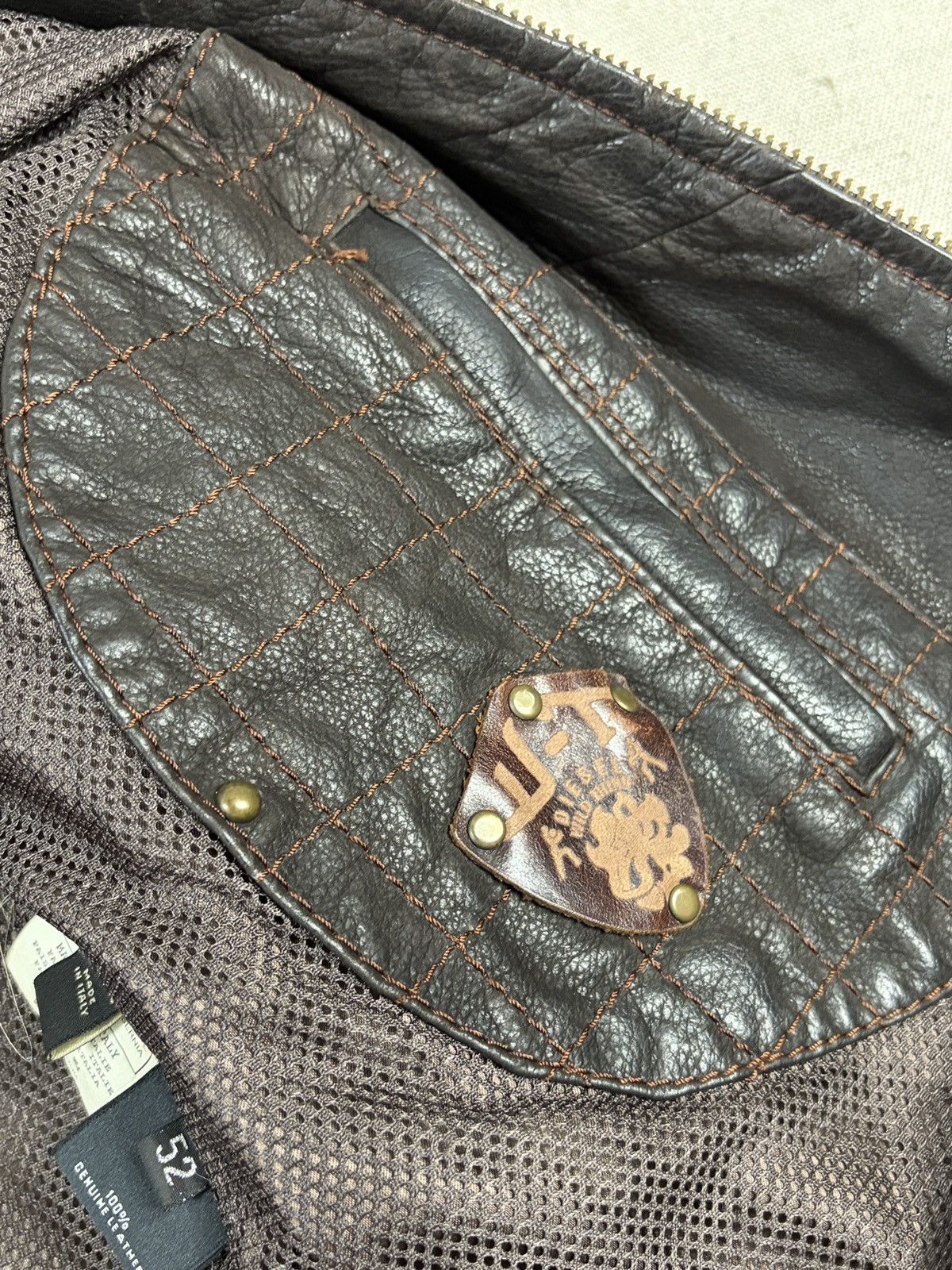 Diesel Diesel biker leather moto brown 1990/2000 vintage archive Size US L / EU 52-54 / 3 - 10 Thumbnail