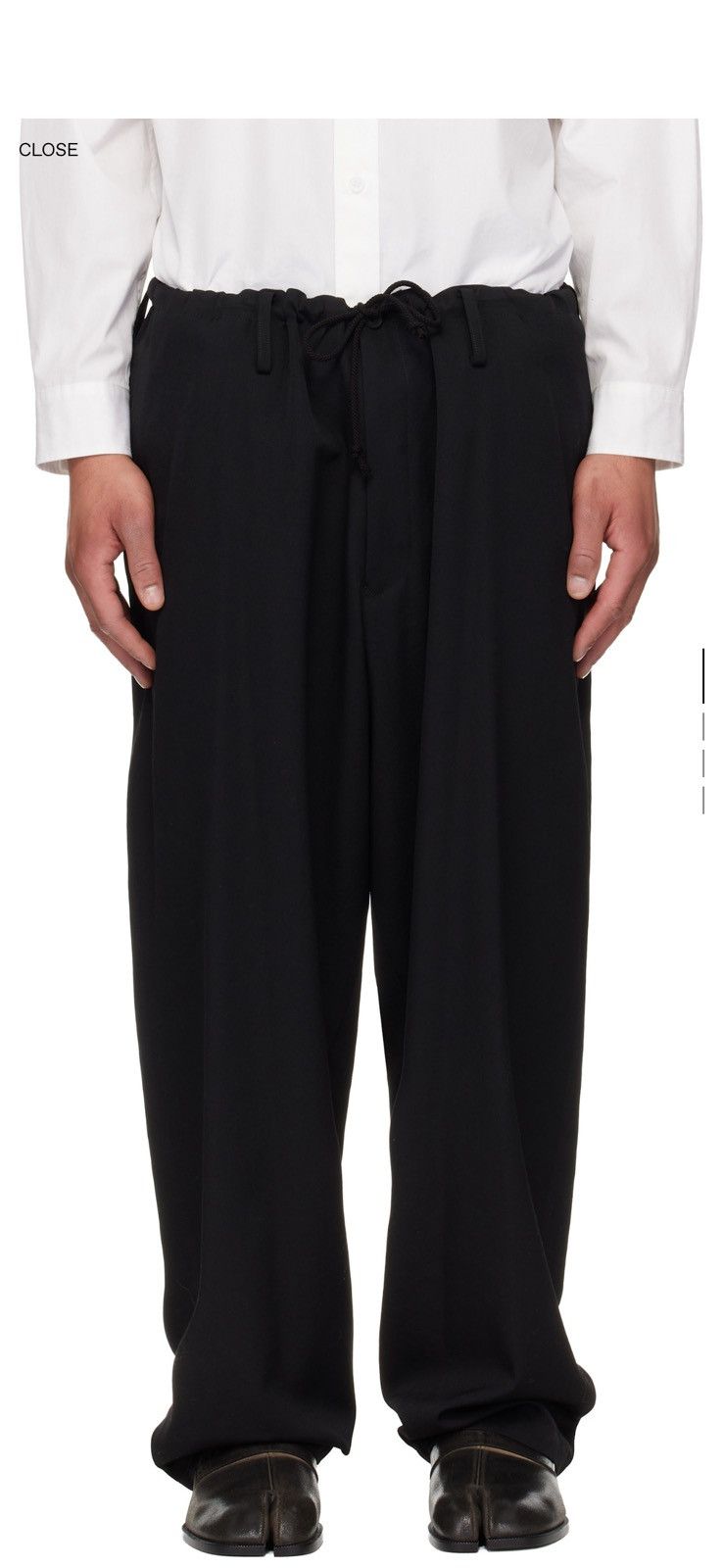 Yohji Yamamoto 24SS Black gabardine wool string pants Size US 34 / EU 50 - 7 Thumbnail