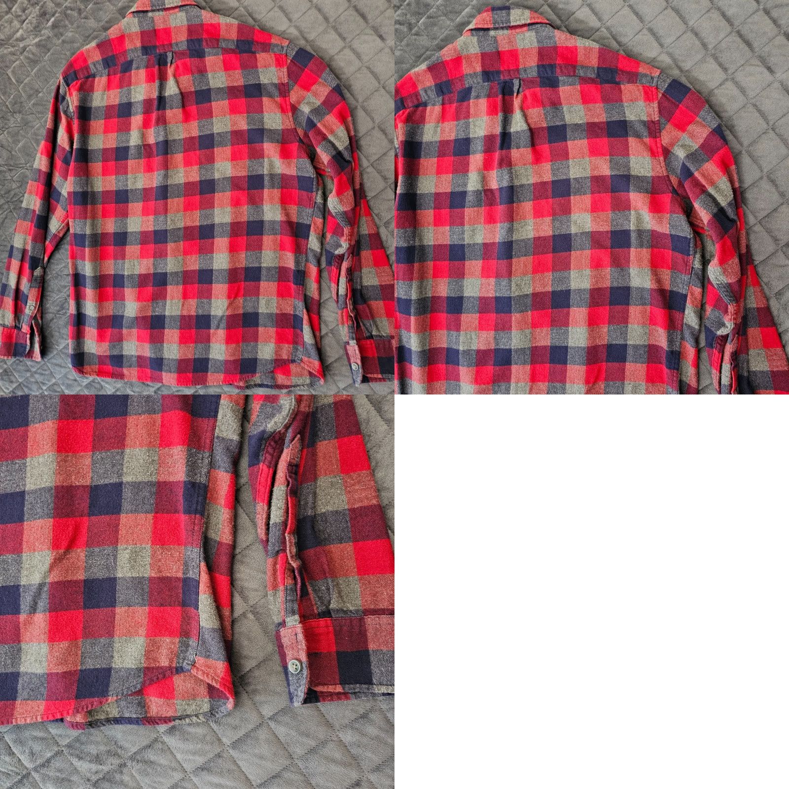 J.Crew J.Crew Flannel Button-Up Shirt Mens Large Red Blue Check Slim Fit Size US L / EU 52-54 / 3 - 8 Thumbnail