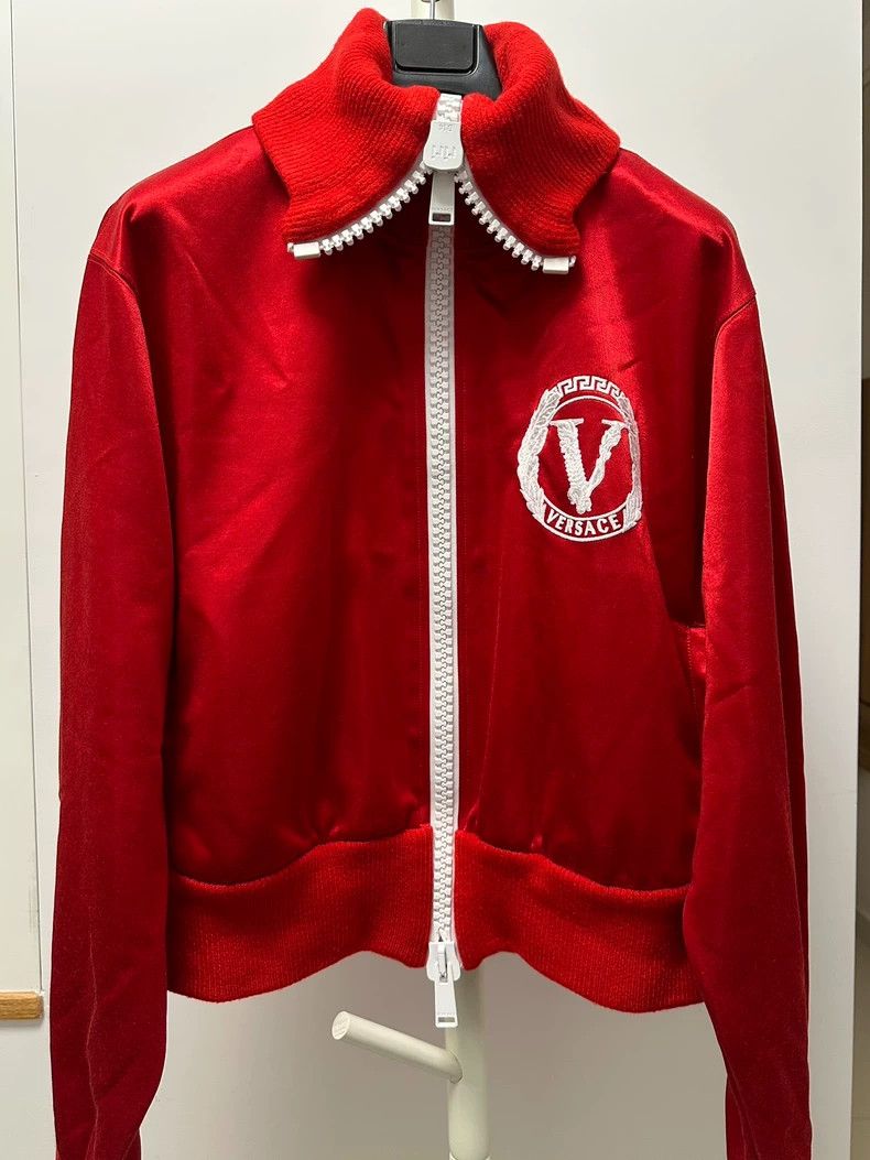 Versace Versace A cropped dropped shoulder jacket with a high neck Size US XL / EU 56 / 4 - 1 Thumbnail