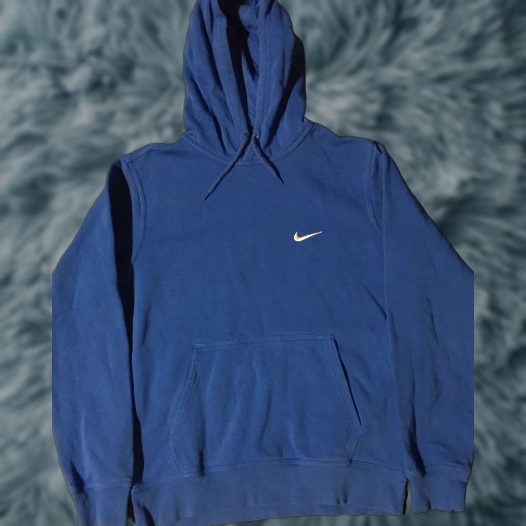 Nike VINTAGE Nike Swoosh Hoodie M Mens Blue Check Grunge Hip Hop 90s 80s 90s Nike Sportswear Pullover Size US M / EU 48-50 / 2 - 1 Thumbnail