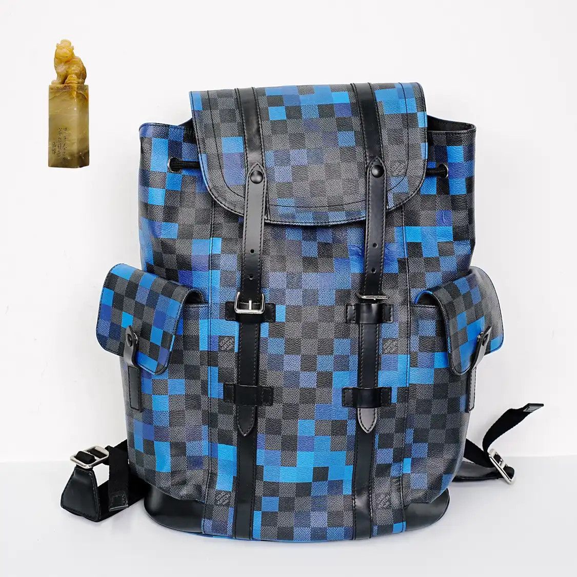 louis vuitton blue checkered backpack Damier Checkerboard Sac Plat Shoulder Bag WS20550 – NUIR VINTAGE (W) x 3.63 in Louis Vuitton Damier Coastline Azur