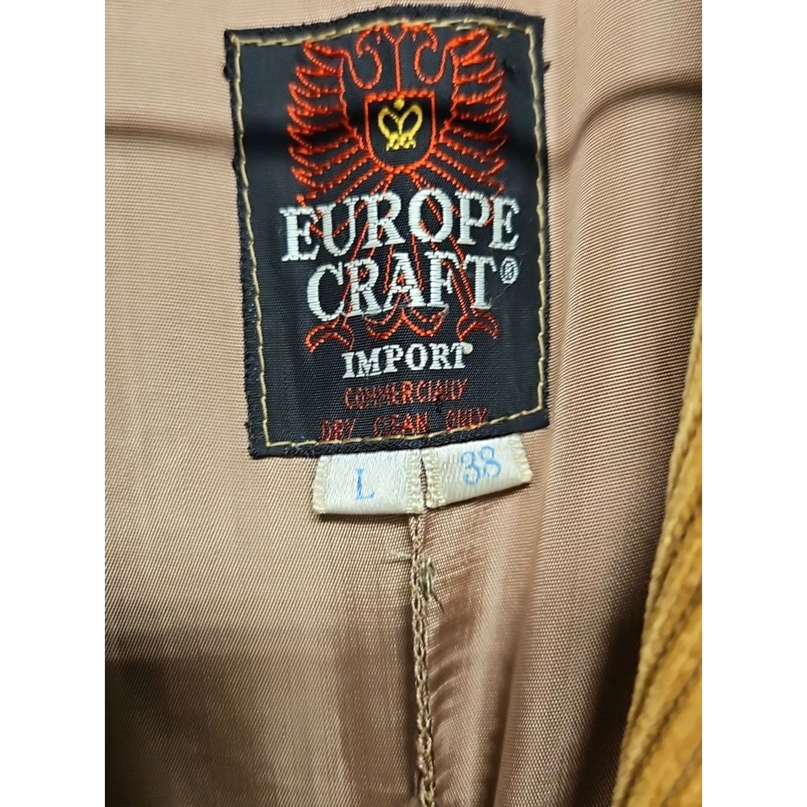 Vintage VINTAGE Europe-craft Corduroy Blazer Men 38 Tan Brown 80s Cardigan? Size 42R - 4 Thumbnail