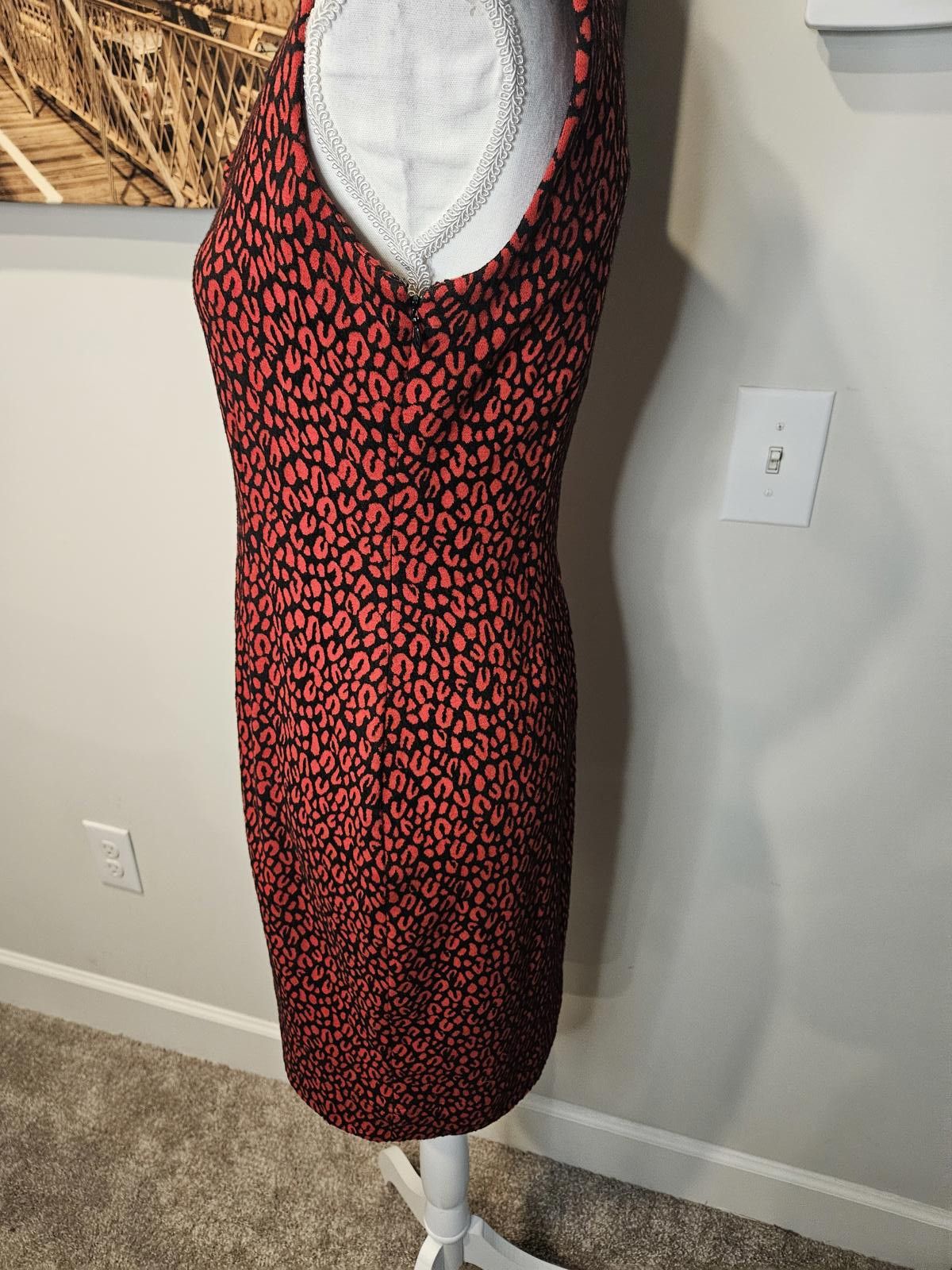 Calvin Klein Calvin Klein Stylish Red Leopard Print Sleeveless Dress H114 Size S / US 4 / IT 40 - 2 Thumbnail
