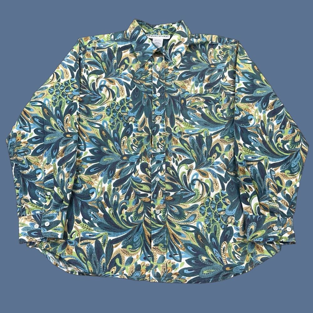 Vintage VINTAGE Irvine Park Shirt Mens XL Green Floral Paisley Print Long Sleeve 90s Size US XL / EU 56 / 4 - 1 Thumbnail