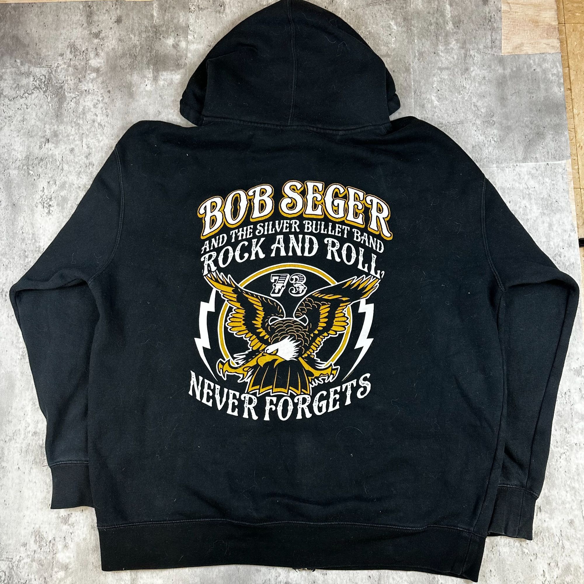 Vintage Bob Seger Rock & Roll Band Black Hoodie XL Cotton Blend Zip- Size US XL / EU 56 / 4 - 2 Thumbnail