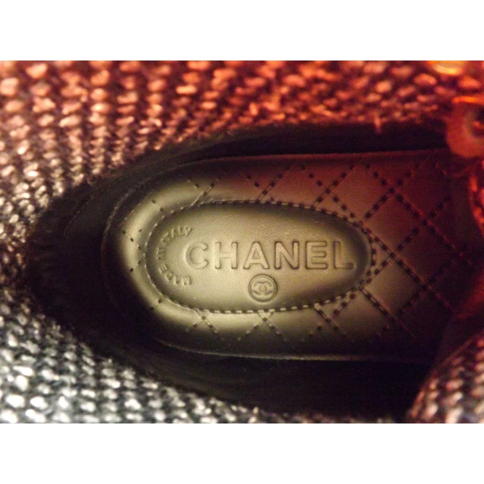 CHANEL G31058 GRAY BLACK SUEDE LEATHER CC LOGO SNEAKERS 36