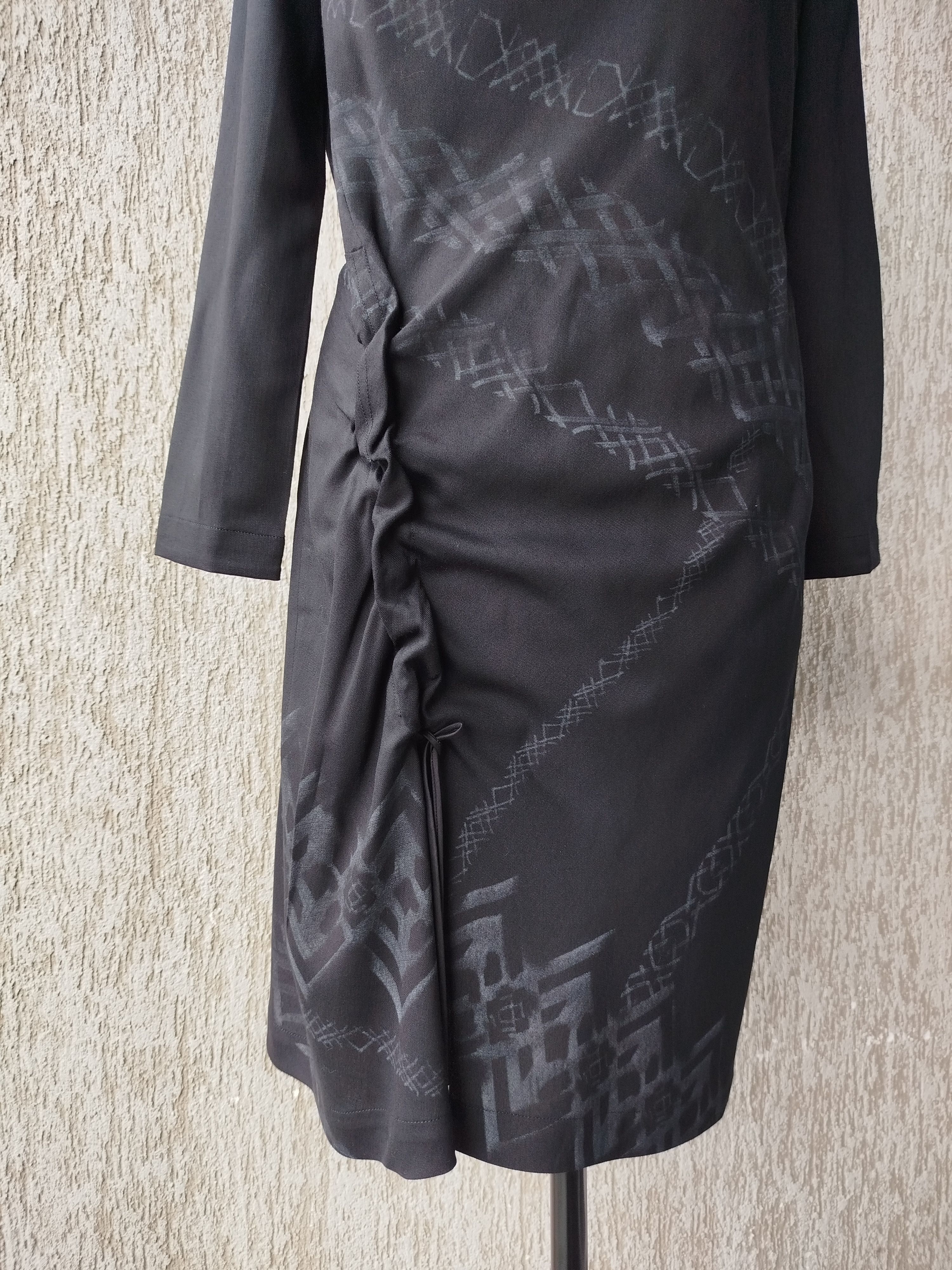 Marithe + Francois Girbaud Girbaud Dress Long Sleeve Draped Wool Vintage Size L / US 10 / IT 46 - 7 Thumbnail