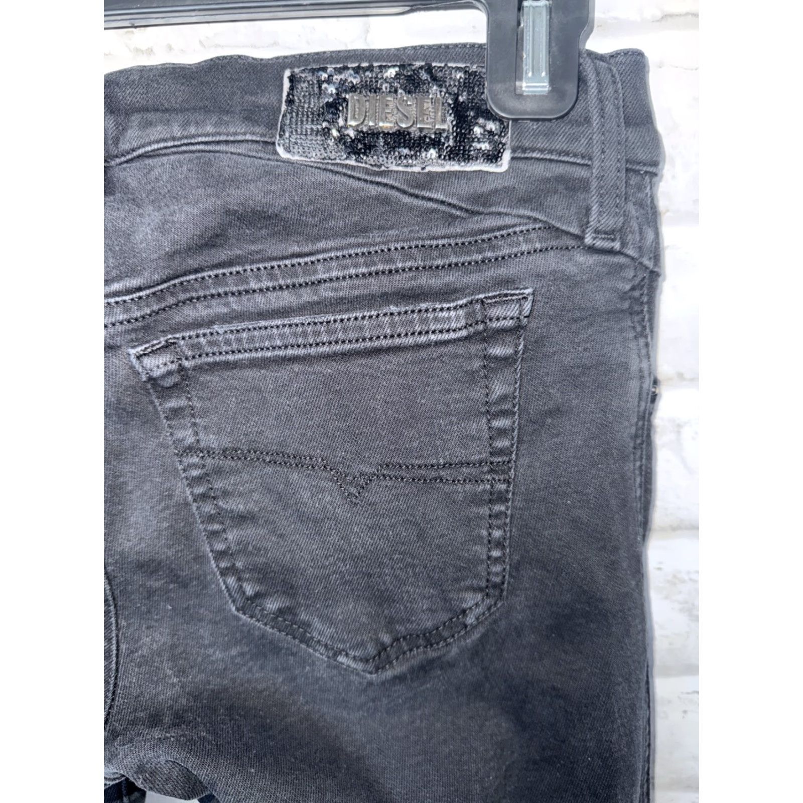 Diesel DIESEL Womens Getlegg Black Skinny Jeans Size 25 x 30 Slim Stretch Denim Zip Size 42" / US 20 - 6 Thumbnail