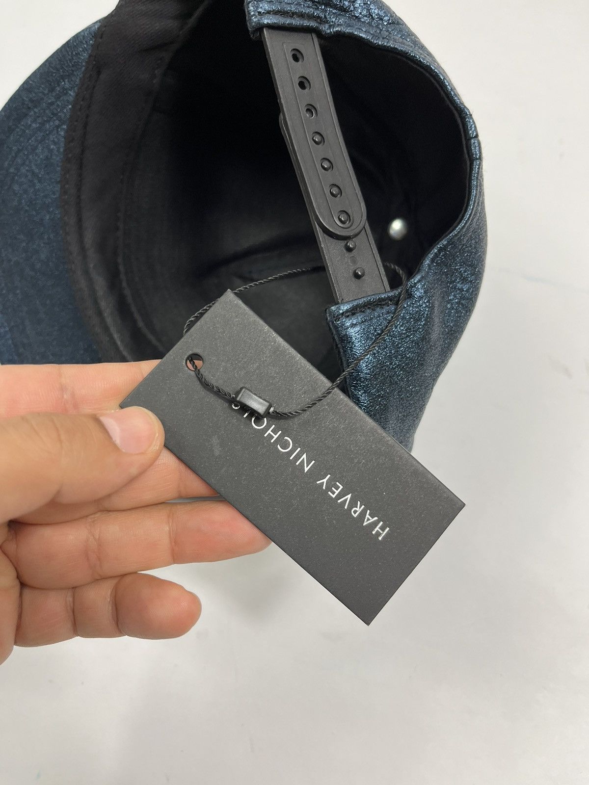 Cast Of Vices Metallic Blue Leather Cap Size ONE SIZE - 4 Thumbnail
