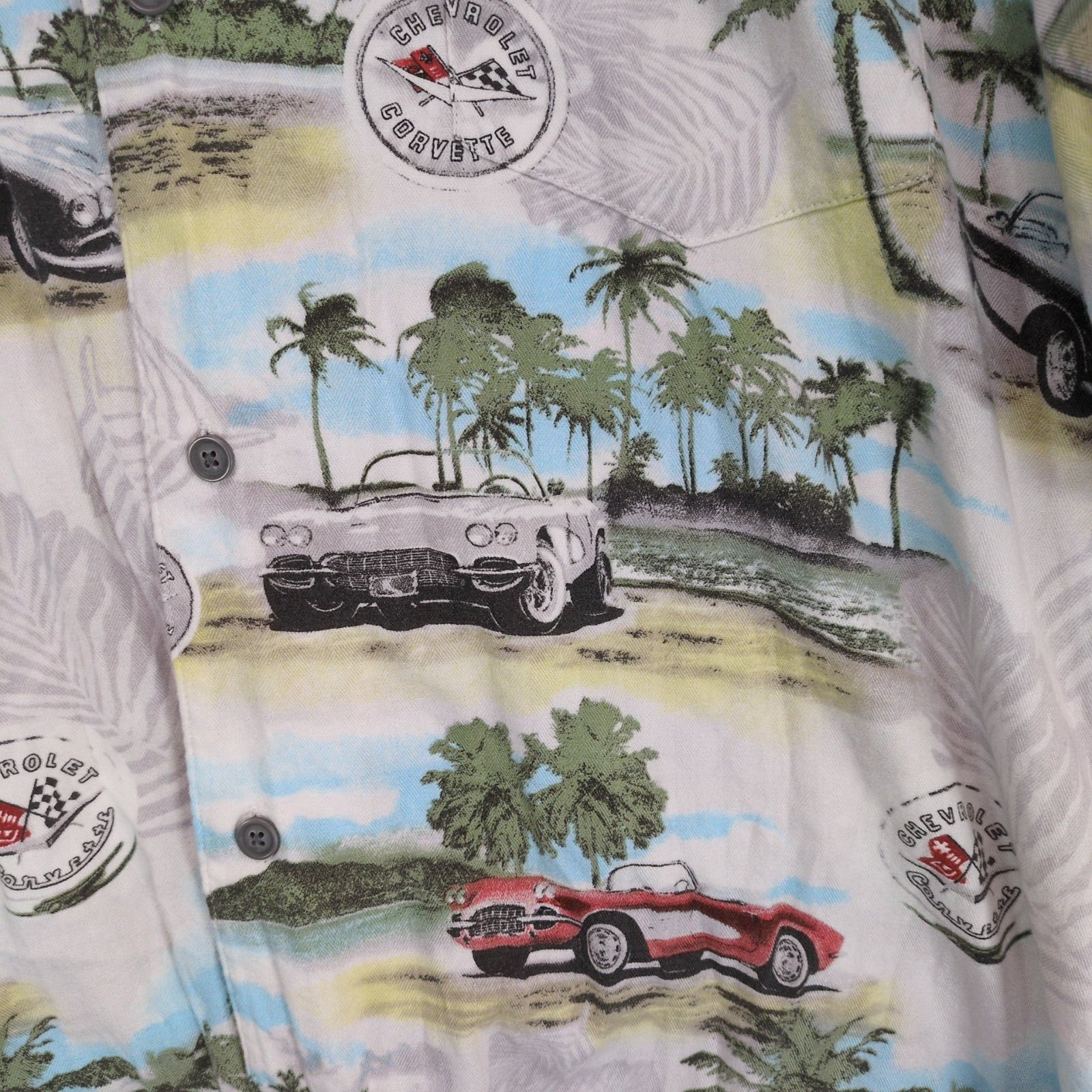 Chevrolet Newport Blue Men's 2XL Chevrolet Corvette Hawaiian Shirt Size US XXL / EU 58 / 5 - 5 Thumbnail