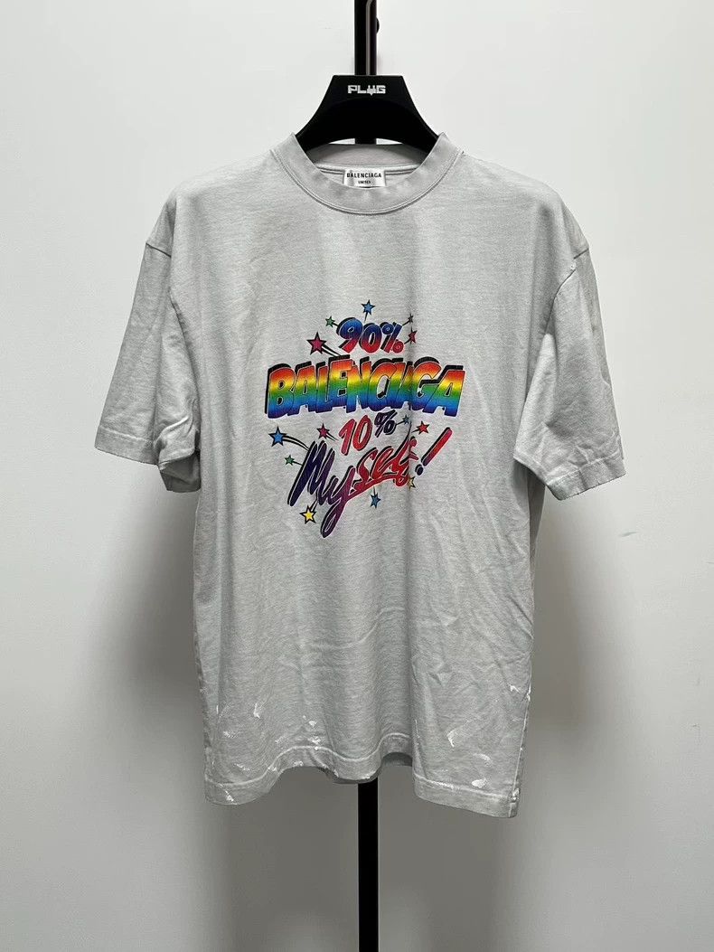 Balenciaga Distressed Graffiti Letter Tee