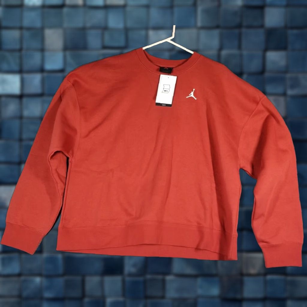 Jordan Brand VINTAGE Jordan Women's Crewneck Sweatshirt L Brick Red Fleece Pullover Long Sleeve FN4491-209 Size L / US 10 / IT 46 - 1 Thumbnail