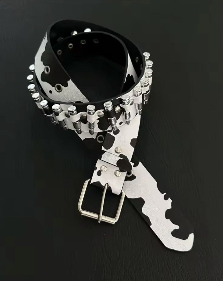 Other Streetwear Cow Print Studded Belt Size ONE SIZE - 5 Thumbnail