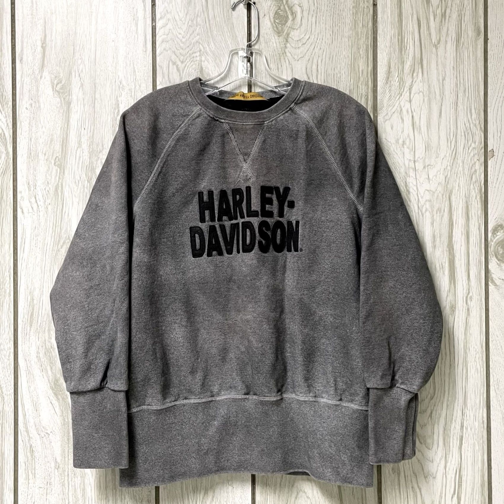Harley Davidson Harley-Davidson Women Sweatshirt Gray Crewneck Long Sleeve S Logo Vintage Look Pullover Crew Neck Cotton French Terry Felt Letter Size S / US 4 / IT 40 - 3 Thumbnail