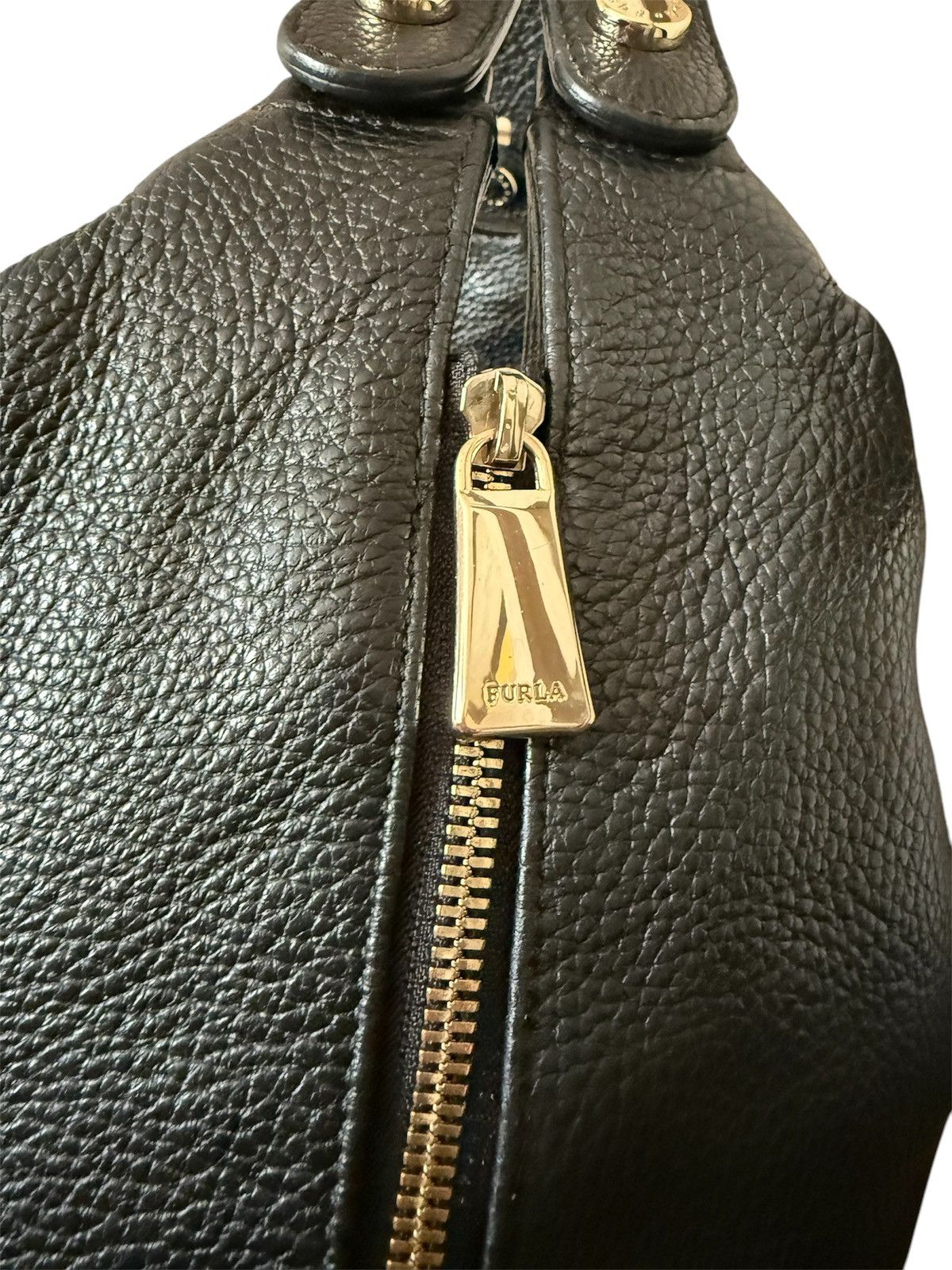 Designer × Furla Furla Black Leather Hobo Bag Size ONE SIZE - 8 Thumbnail