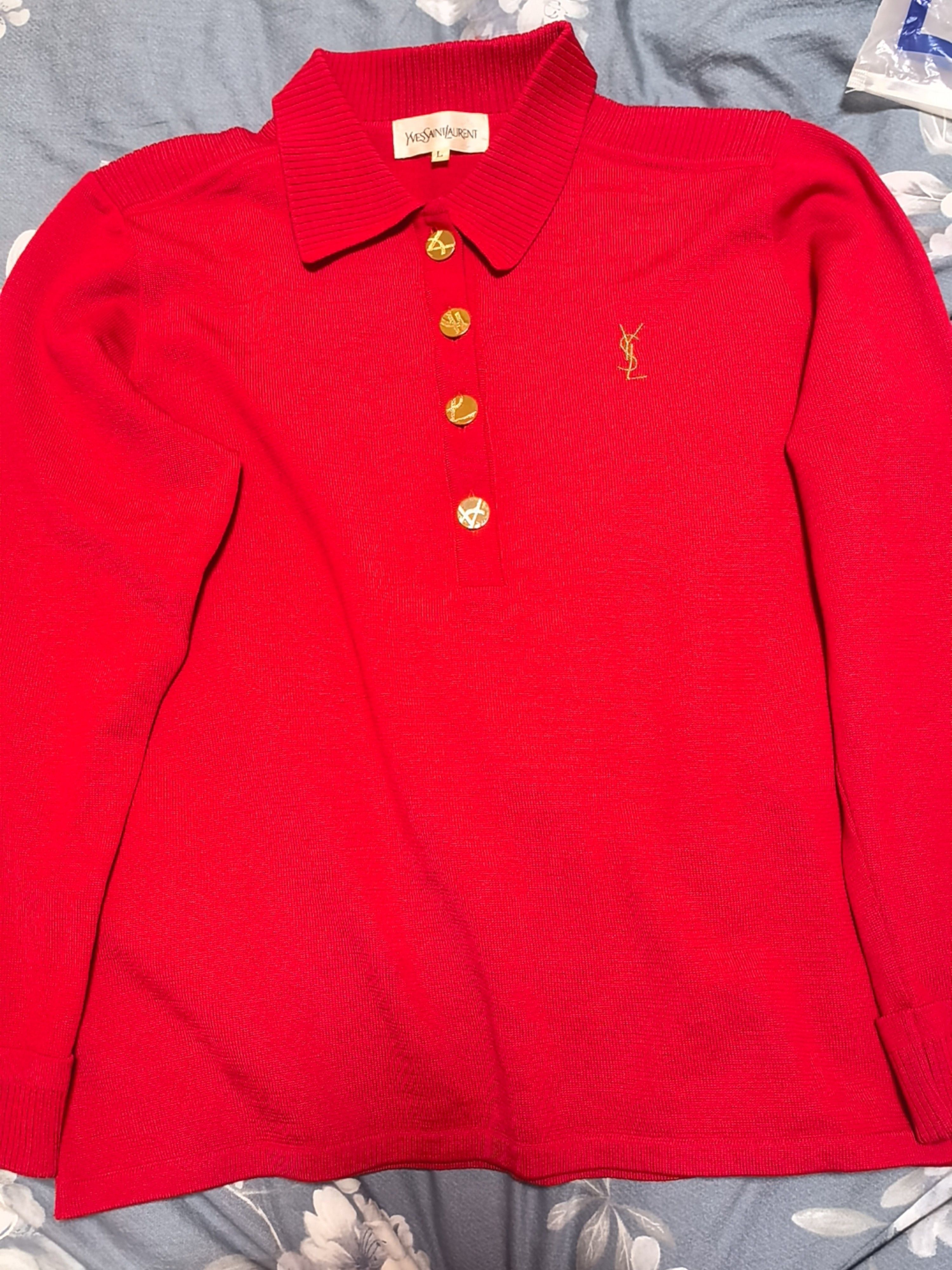 Saint Laurent Paris Saint Laurent Logo Knit Polo Shirt Size L Size US L / EU 52-54 / 3 - 1 Thumbnail