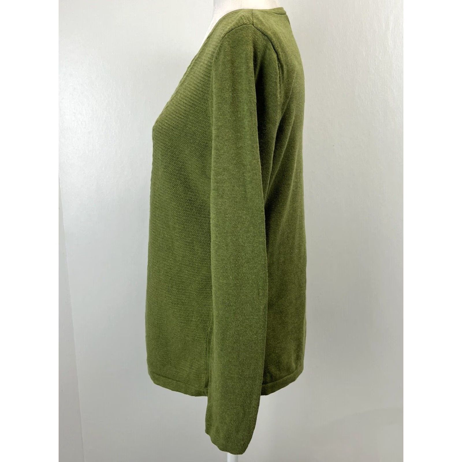 Talbots Talbots V-Neck Pullover Sweater Medium Green Womens Long Sleeve Knit Size M / US 6-8 / IT 42-44 - 2 Thumbnail