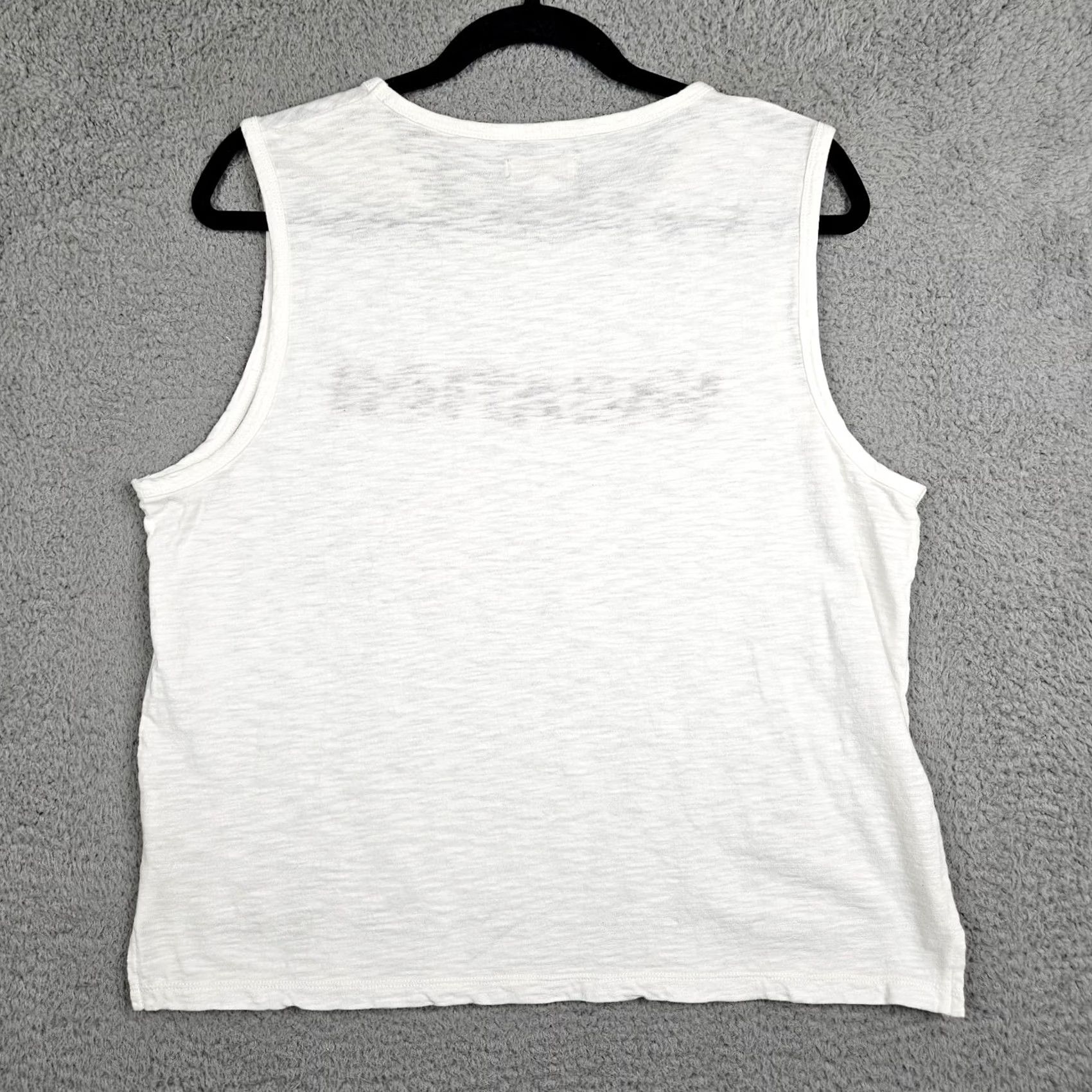 Madewell Madewell Tank White L Shirt Womens Regular Cotton Short Sleeve Tank Top Vocation Printed Size L / US 10 / IT 46 - 5 Thumbnail