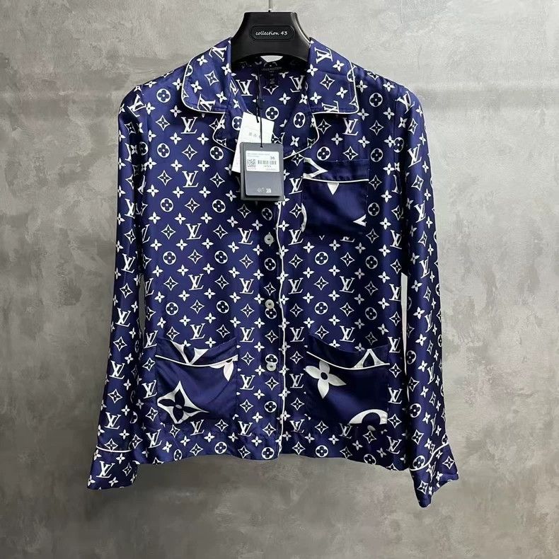 Louis Vuitton Louis Vuitton Blue Pajama Long Sleeve Shirt Size XS / US 0-2 / IT 36-38 - 1 Thumbnail